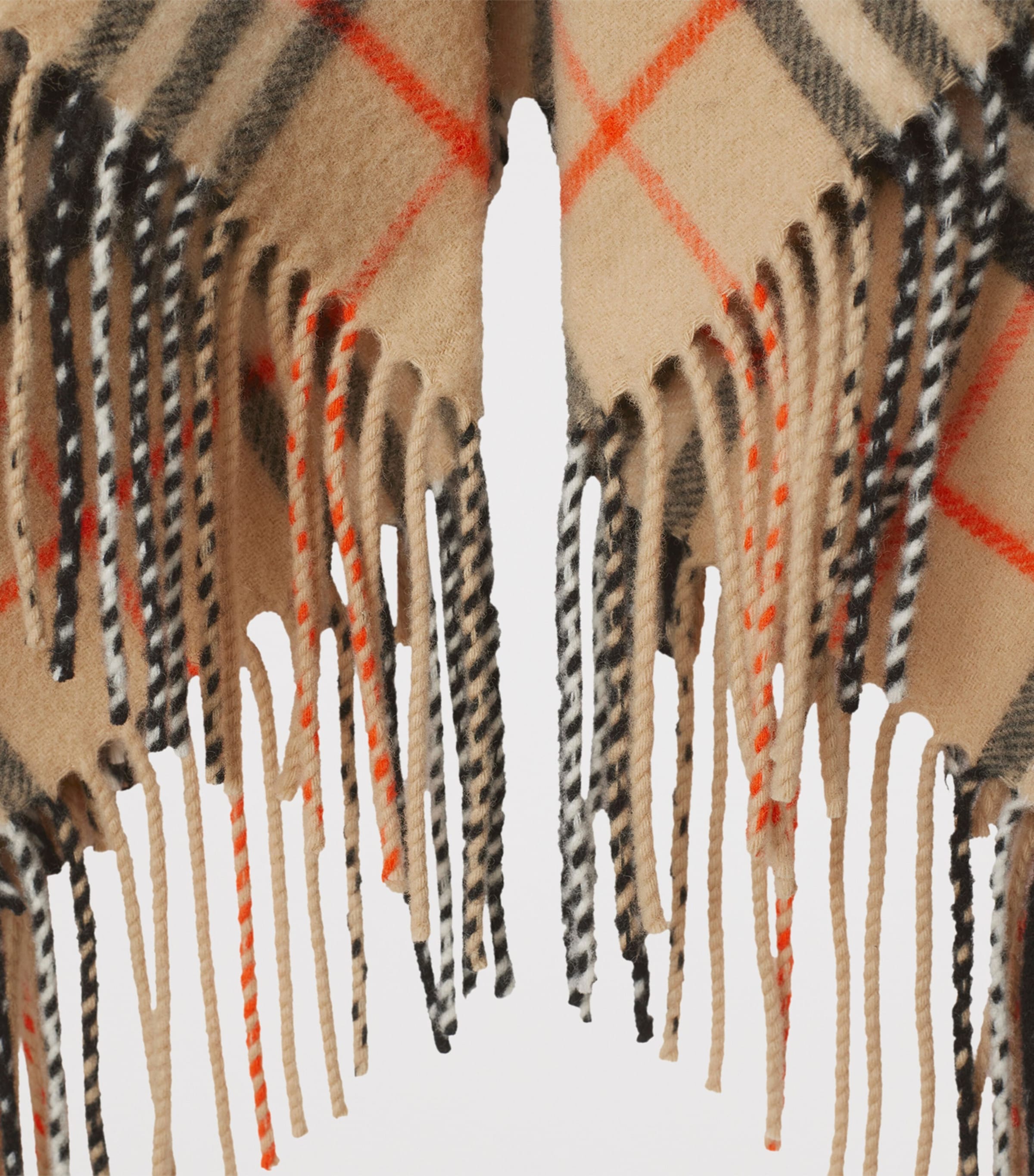 Wool-Cashmere Check Cape SAND Image 6