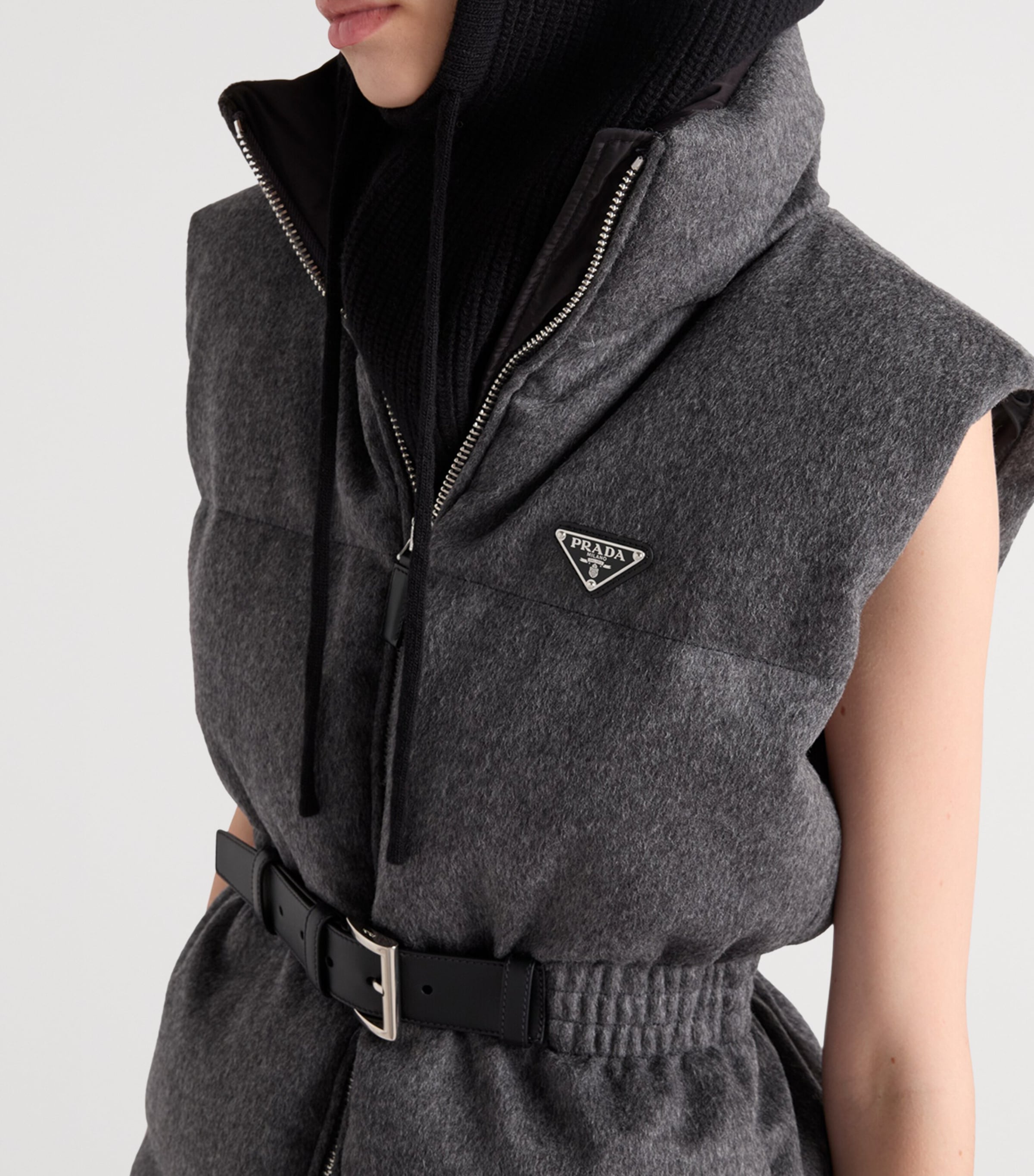 Wool Belted Down Gilet F0480 Image 3