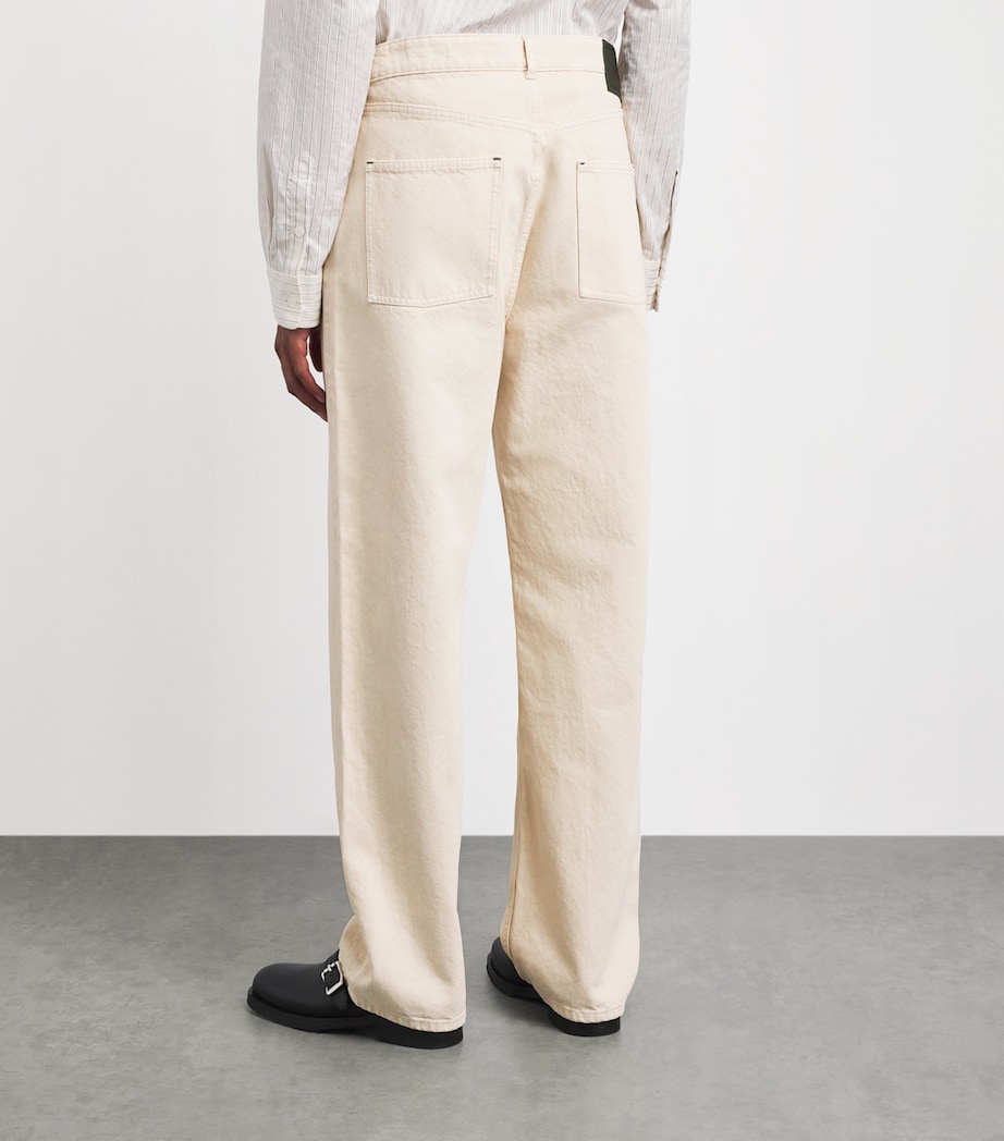 Drôle De Monsieur Mens Corduroy-Pocket Straight Jeans Sand Image 5