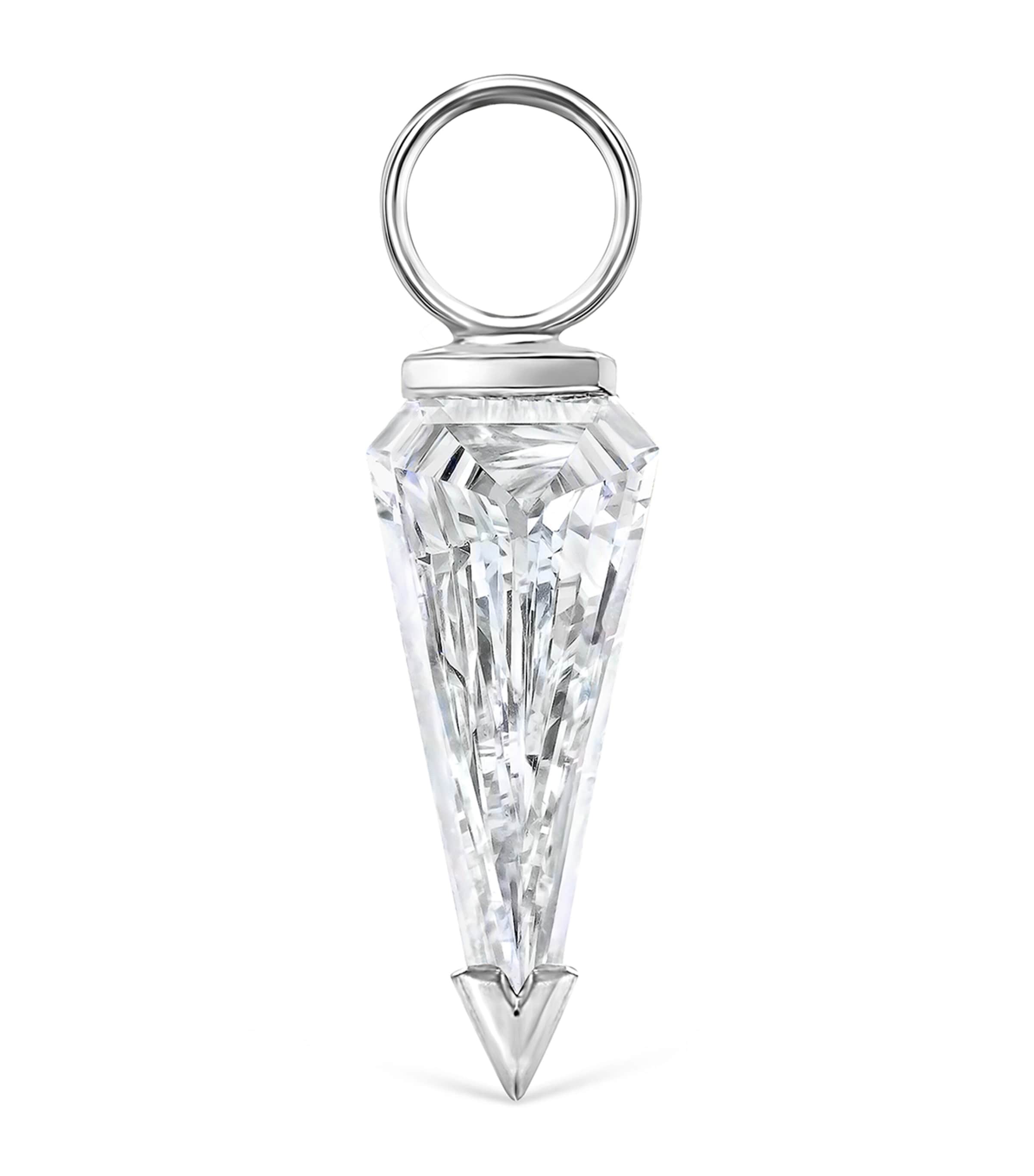White Gold Silhouette Diamond Charm (8mm) WHITE GOLD Image 1