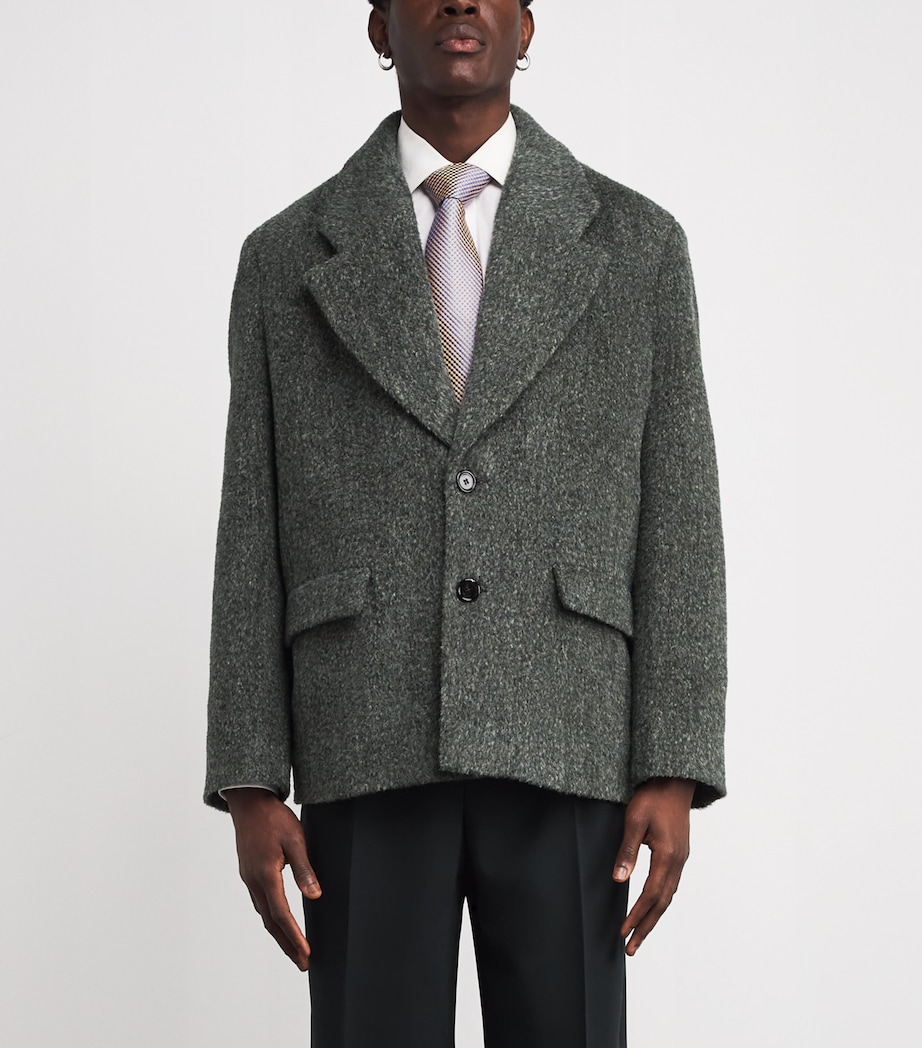 Argento Overcoat SPOTTED BLACK WOOL Image 3