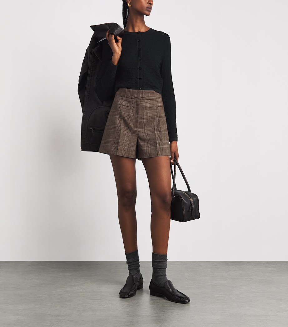Sandro Paris Womens Pointelle-Knit Cropped Cardigan Black Image 2
