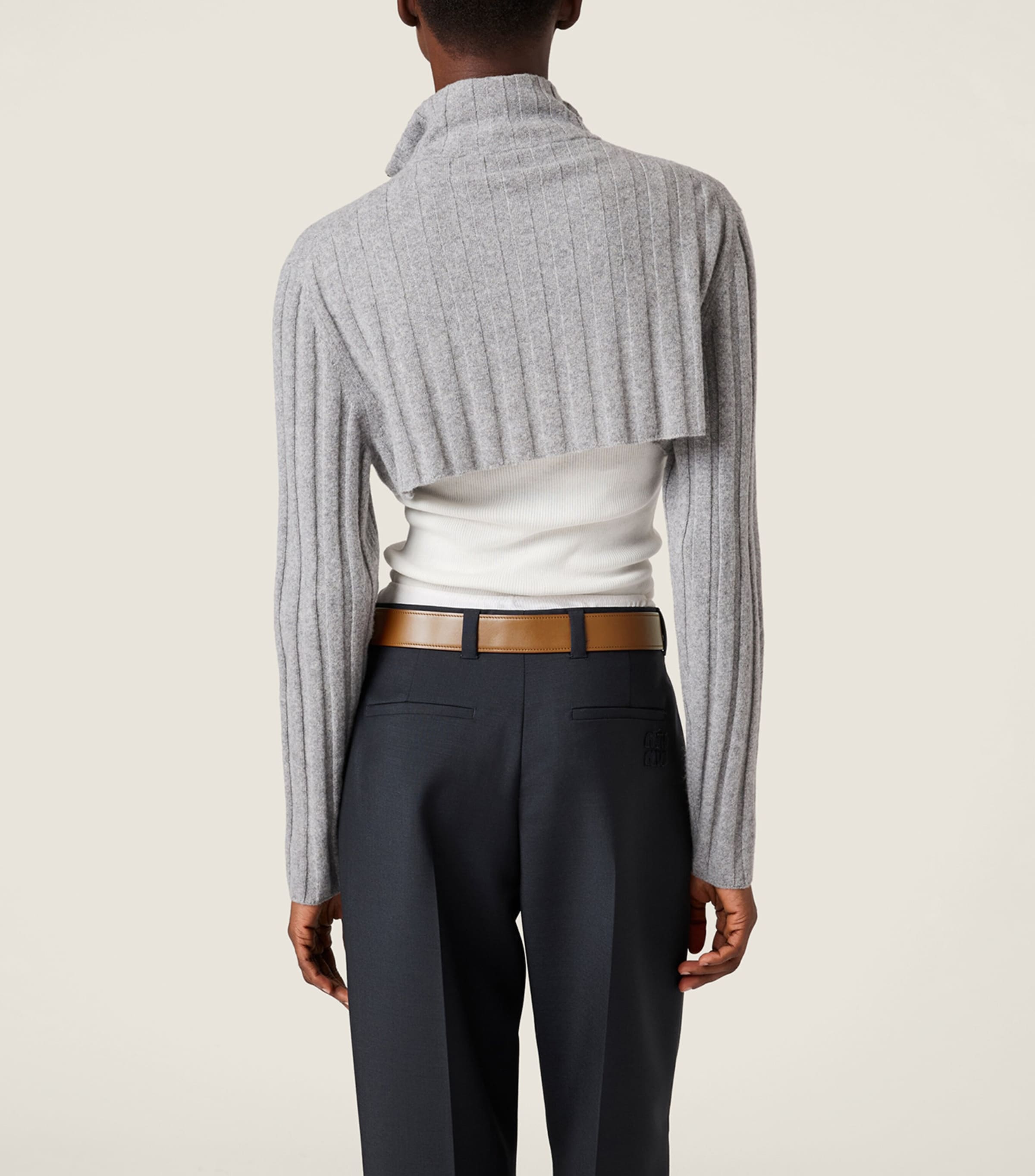 Miu Miu Womens Wool-Cashmere Cropped Cardigan Image 3