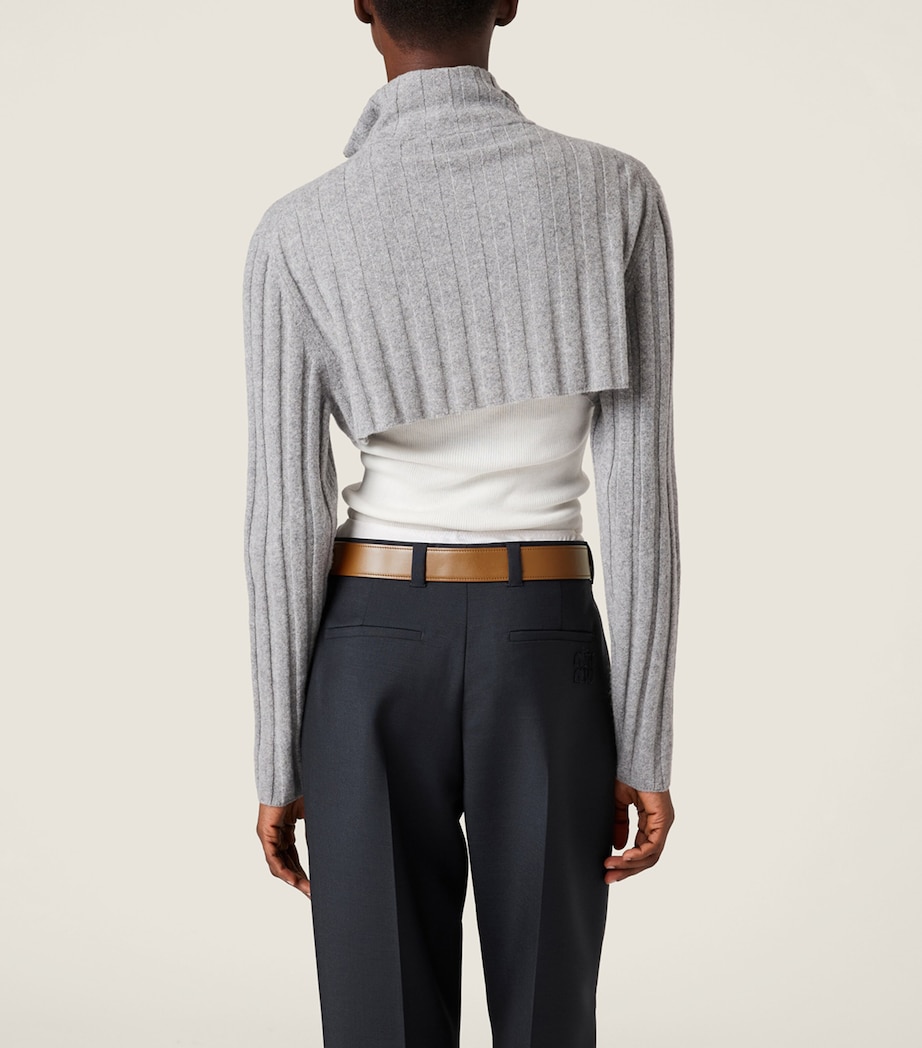 Miu Miu Womens Wool-Cashmere Cropped Cardigan Image 3
