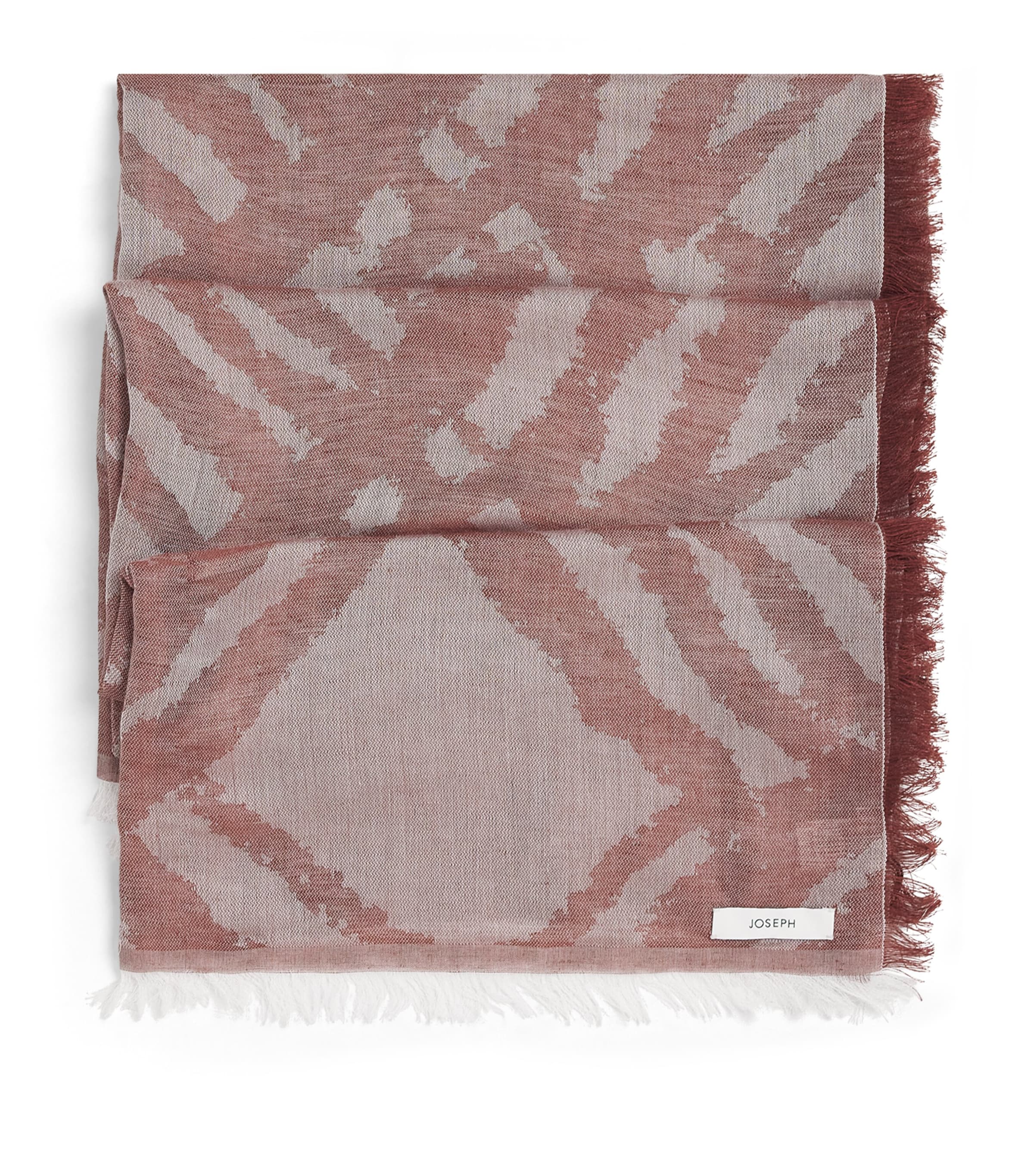 Joseph Linen-Blend Jacquard Aster Scarf Musk Combo Image 1