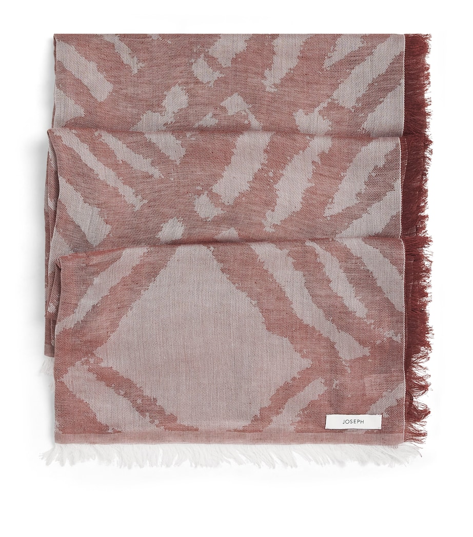 Joseph Linen-Blend Jacquard Aster Scarf Musk Combo Image 1