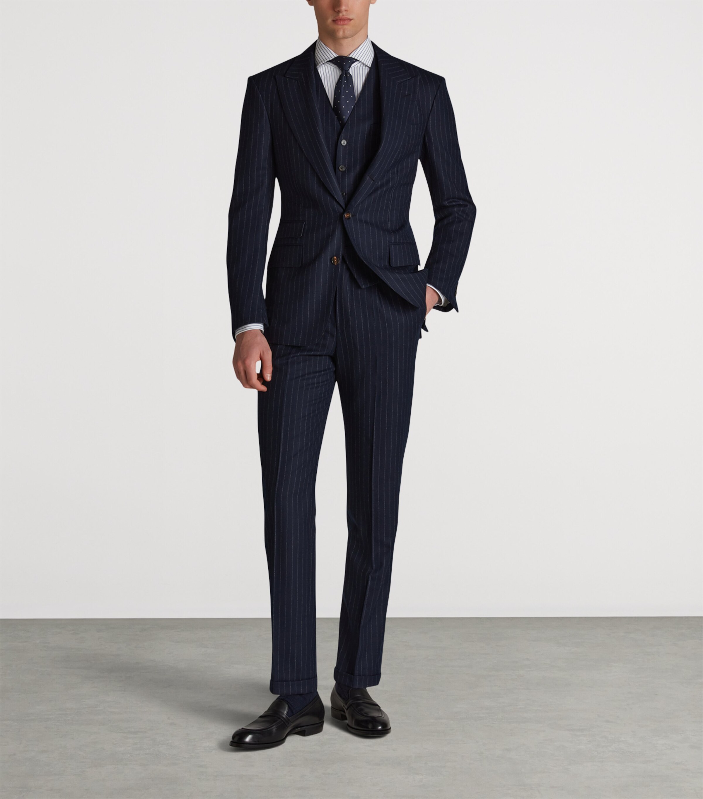 Merino Wool Chalkstripe Bourdon Blazer 416HOUSE NAVY Image 2