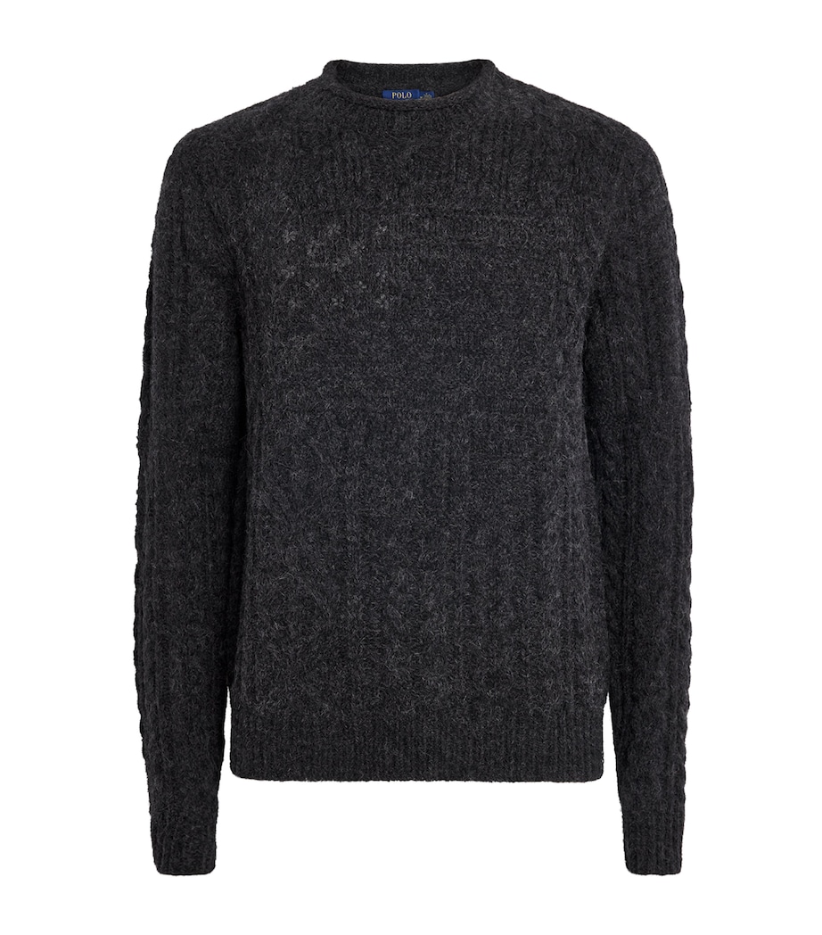 Wool-Blend Monochrome Flag Sweater GREY Image 1