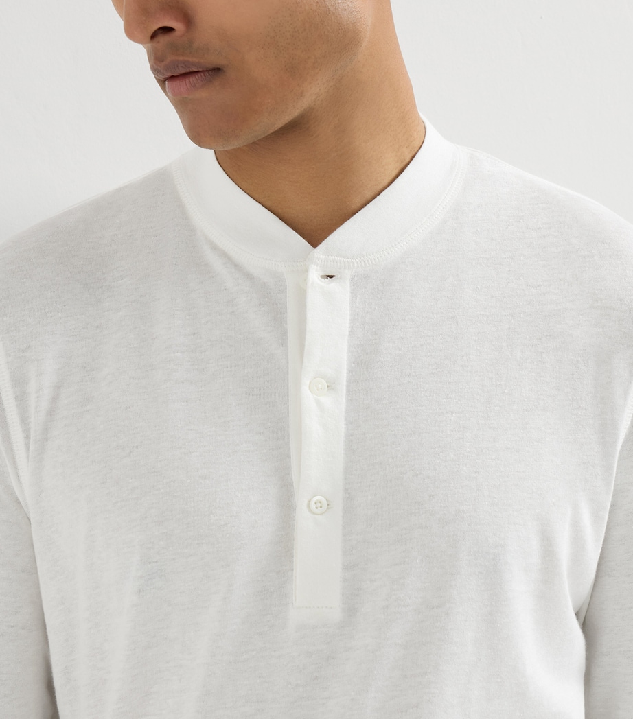 Brunello Cucinelli Mens Linen-Cotton Long-Sleeve T-Shirt Image 6