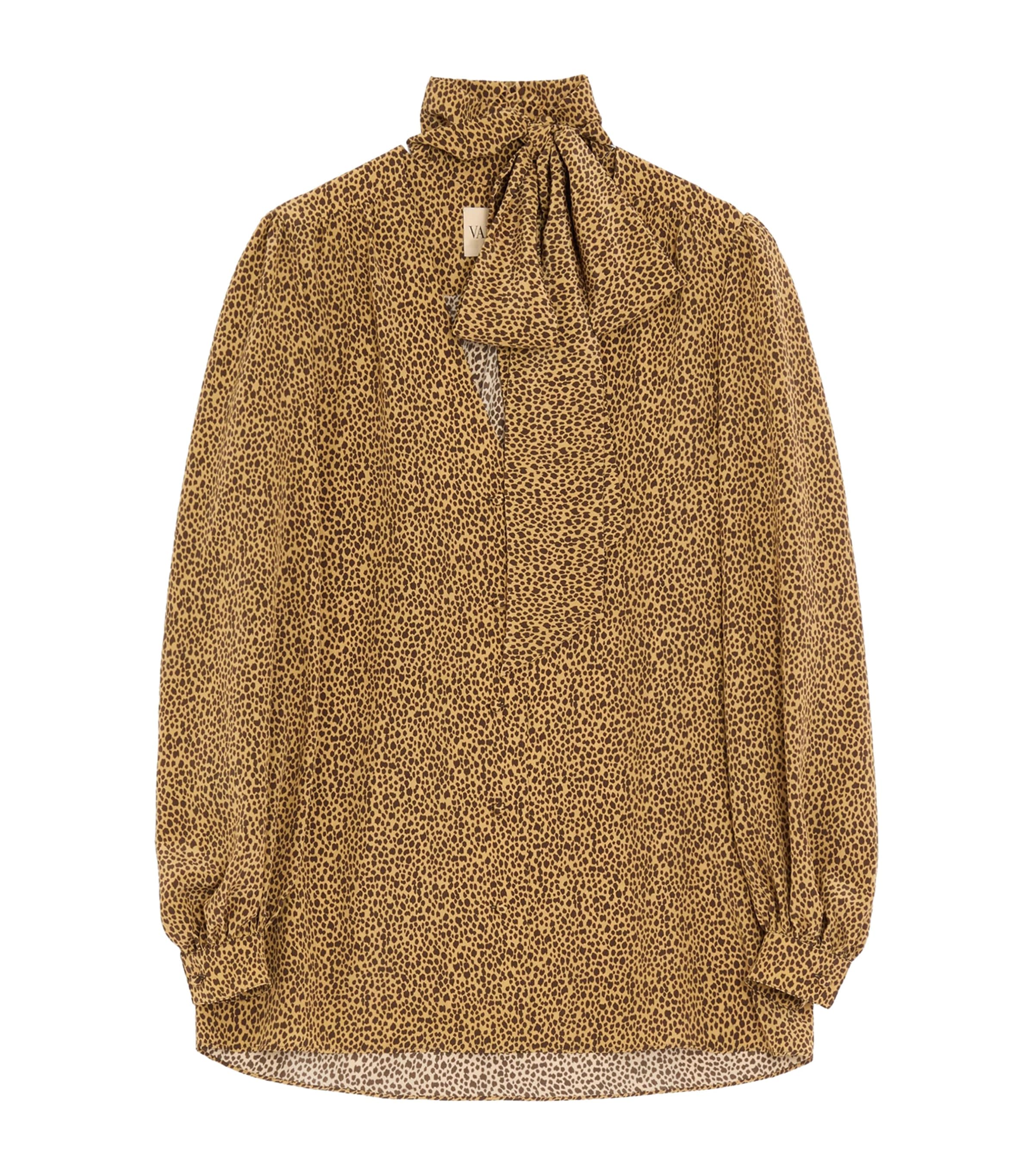 Valentino Womens Silk Cheetah-Print Shirt Image 1