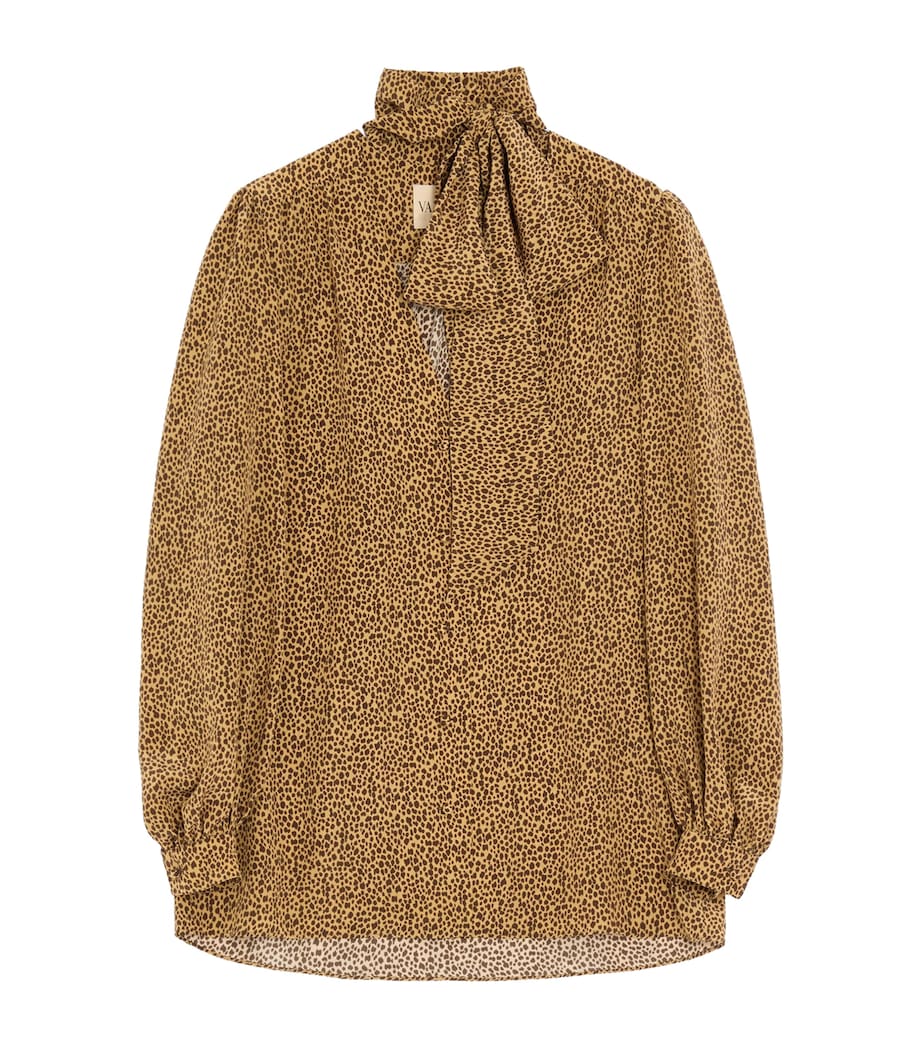Valentino Womens Silk Cheetah-Print Shirt Image 1