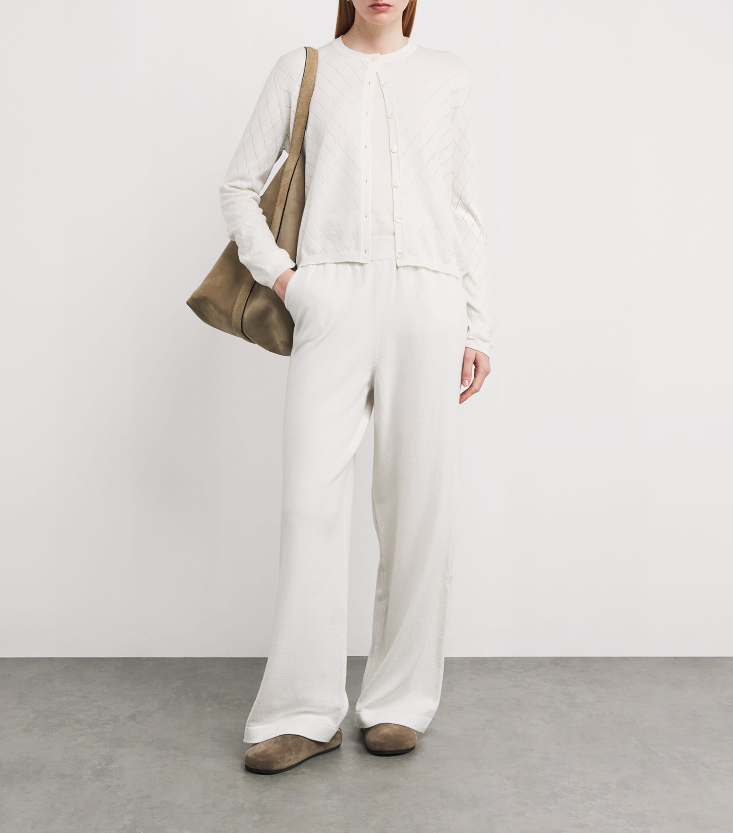 Cashmere-Blend Sweatpants HA0346 ZINC WHITE Image 2