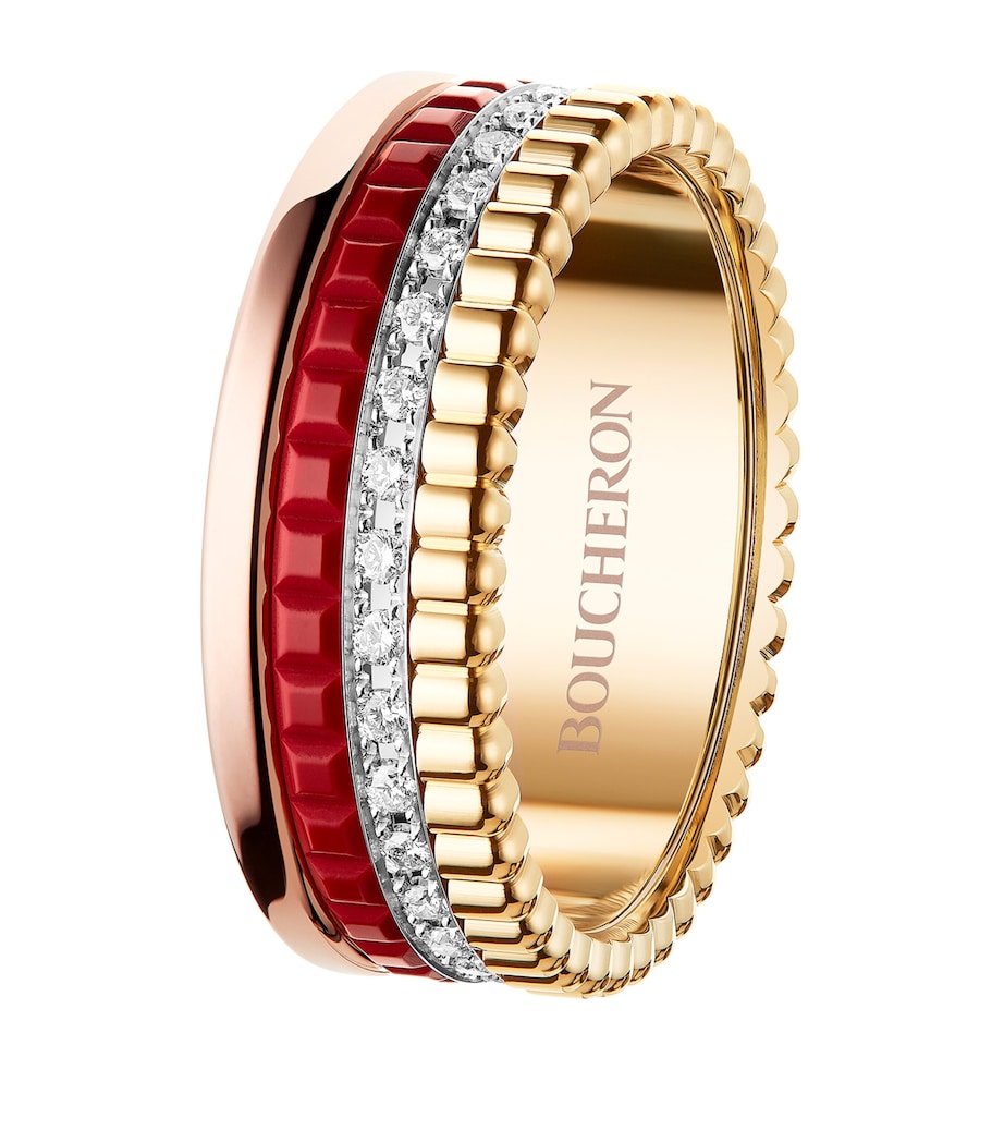 Small Mixed Gold Quatre Red Ring RED Image 2