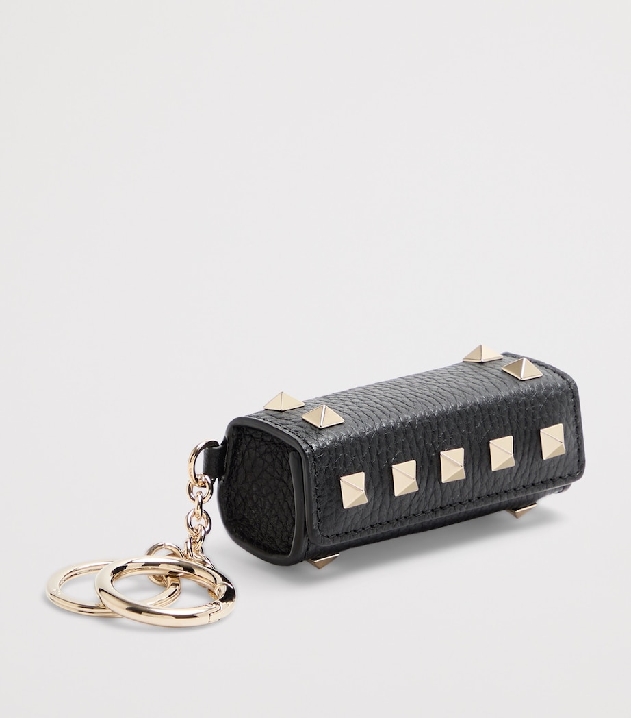 Valentino Garavani Leather Rockstud Lipstick Case Keyring Image 2