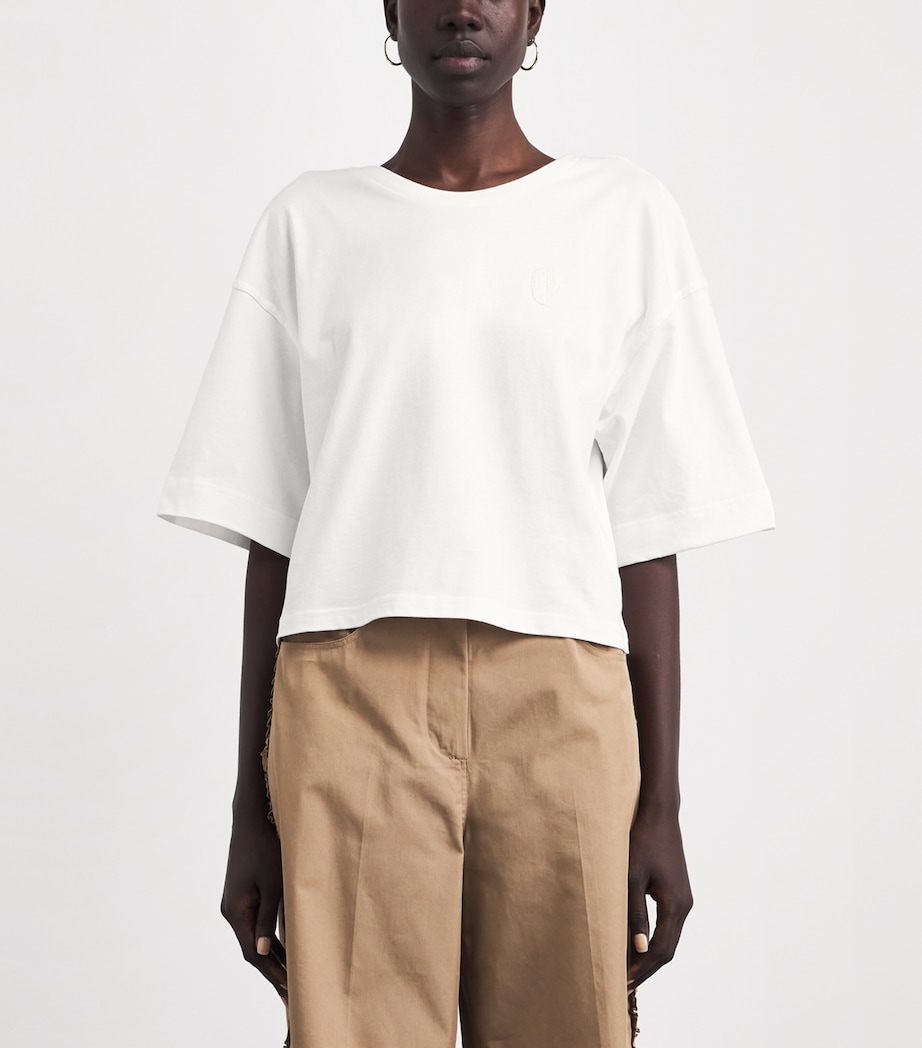 Claudie Pierlot Womens Cotton Relaxed T-Shirt Ecru Image 4