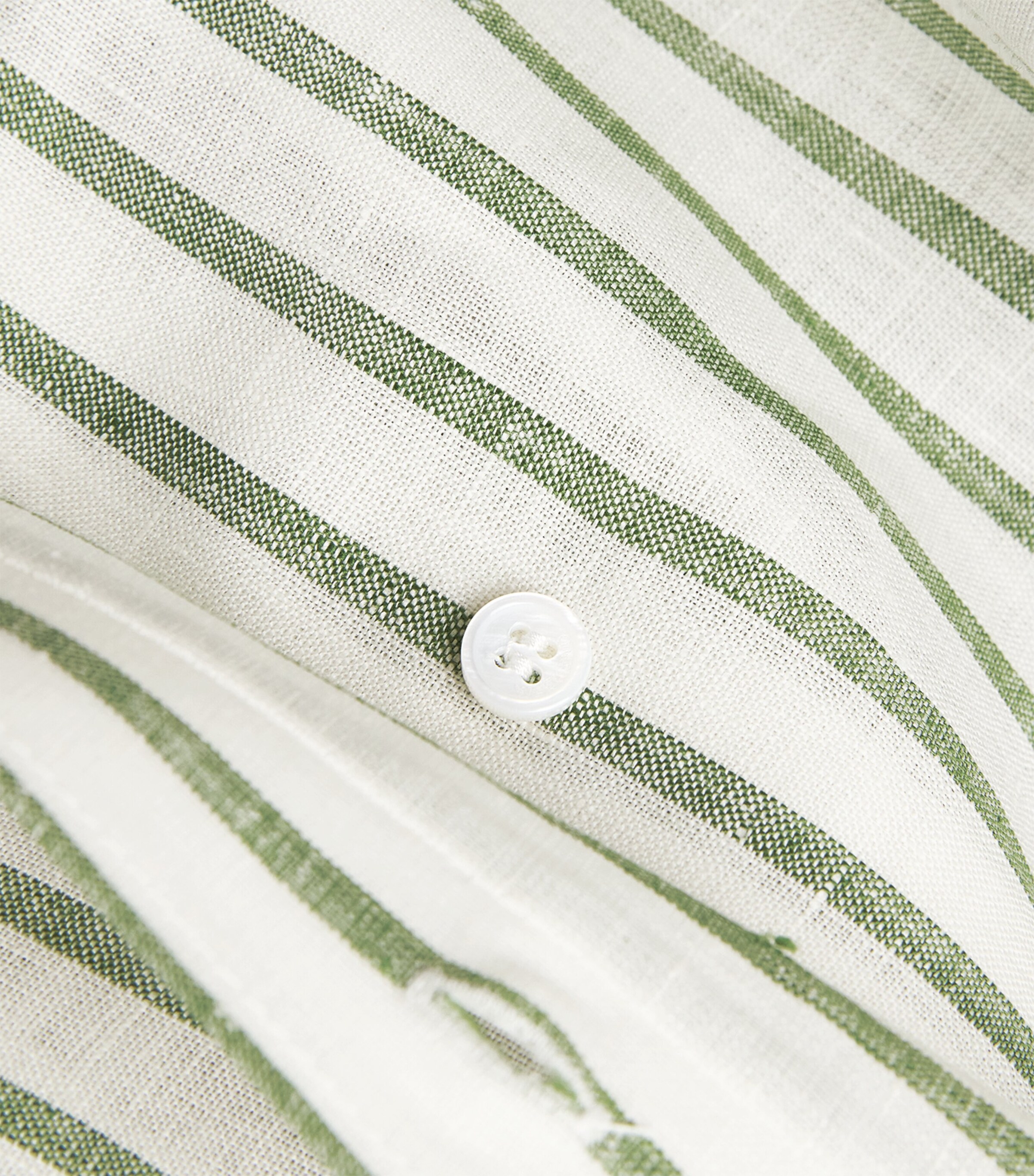 Weekend Max Mara Womens Linen Stripe Shirt Green Image 5