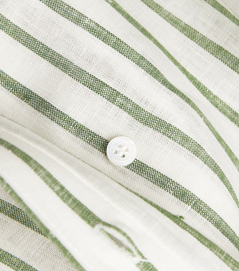 Weekend Max Mara Womens Linen Stripe Shirt Green Image 5