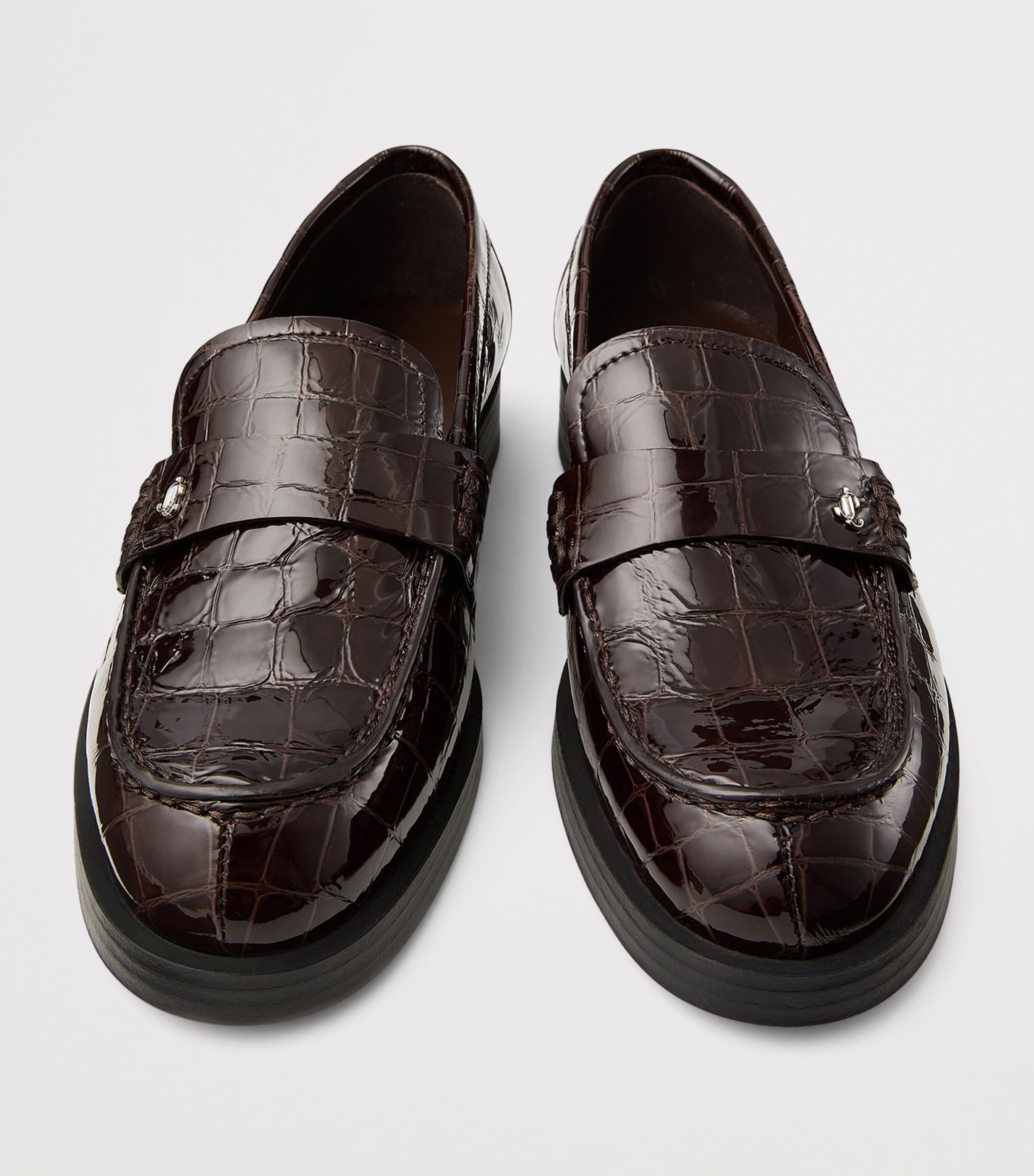 Ivy Croc-Embossed Leather Loafers SAMBUCO Image 4