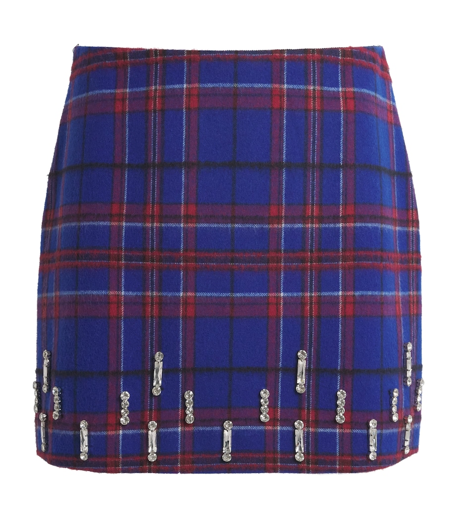Wool-Blend Tartan Mini Skirt NAVY Image 1