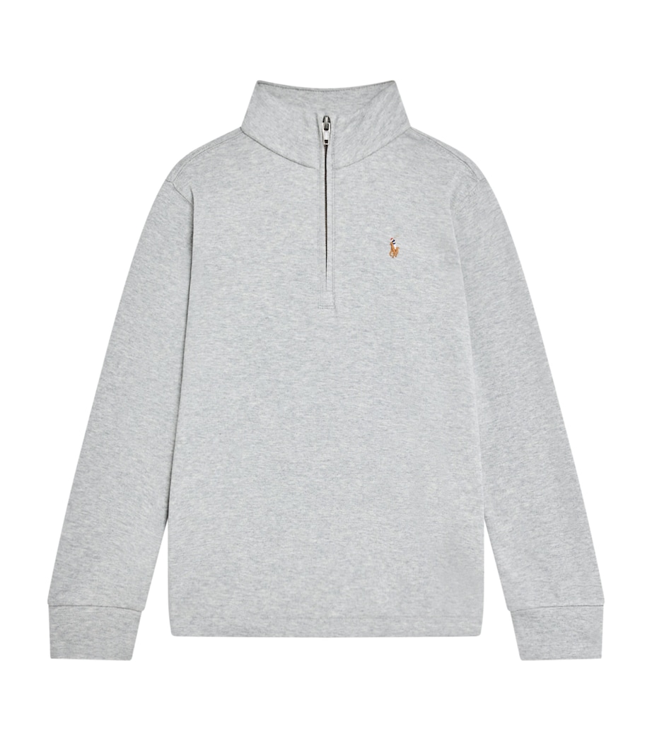 Cotton Quarter-Zip Sweatshirt (2-7 Years) GREY HTR Image 1