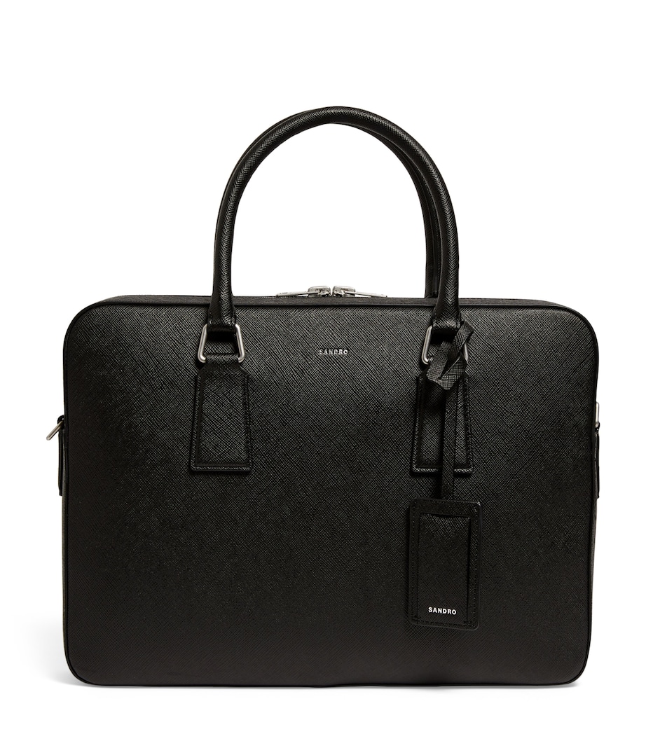 Leather Slim Briefcase BLACK Image 1