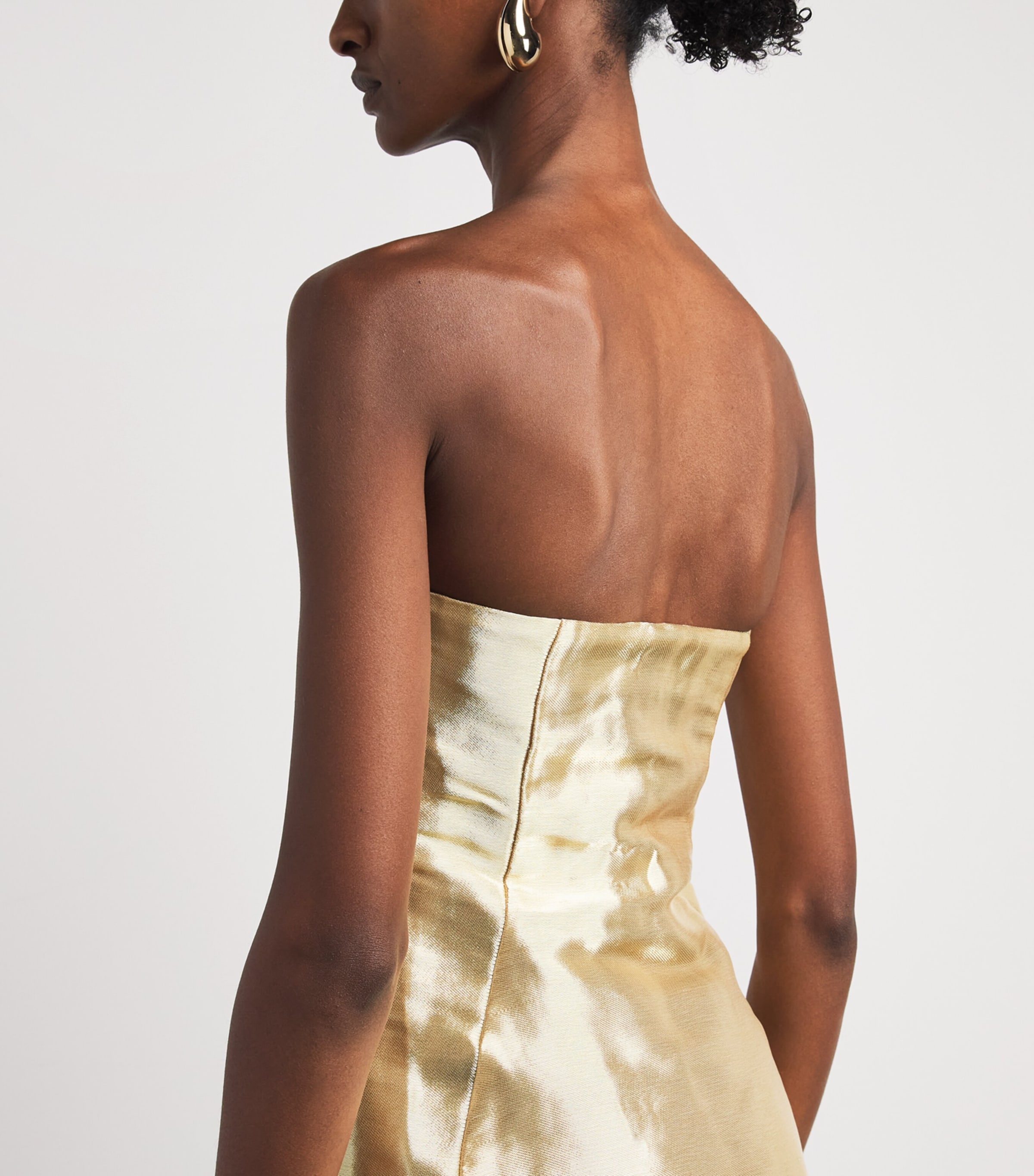 Cult Gaia Womens Satin Strapless Wren Mini Dress Gold Image 5