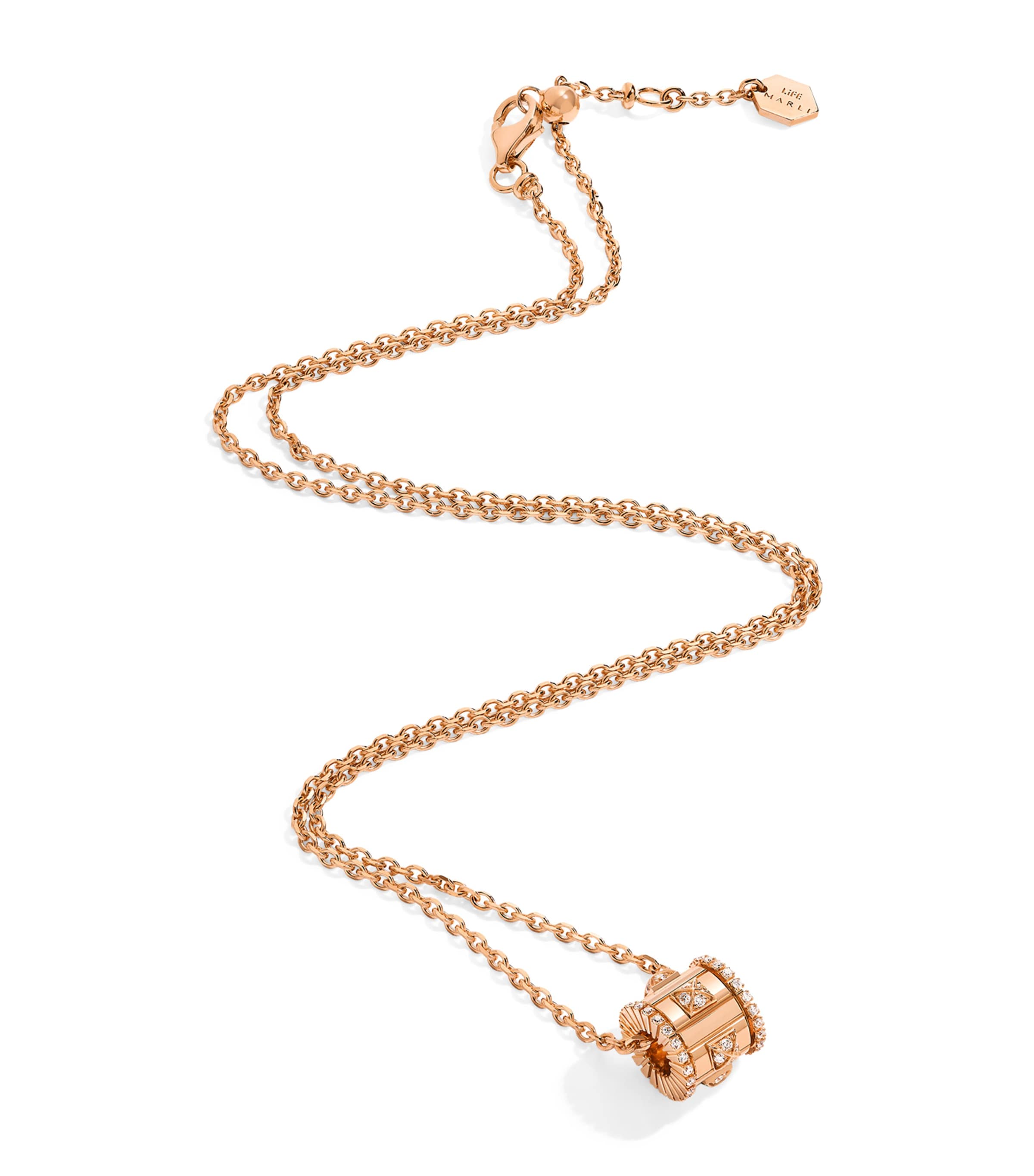 Marli New York Rose Gold And Diamond Life Necklace In Rose Gold