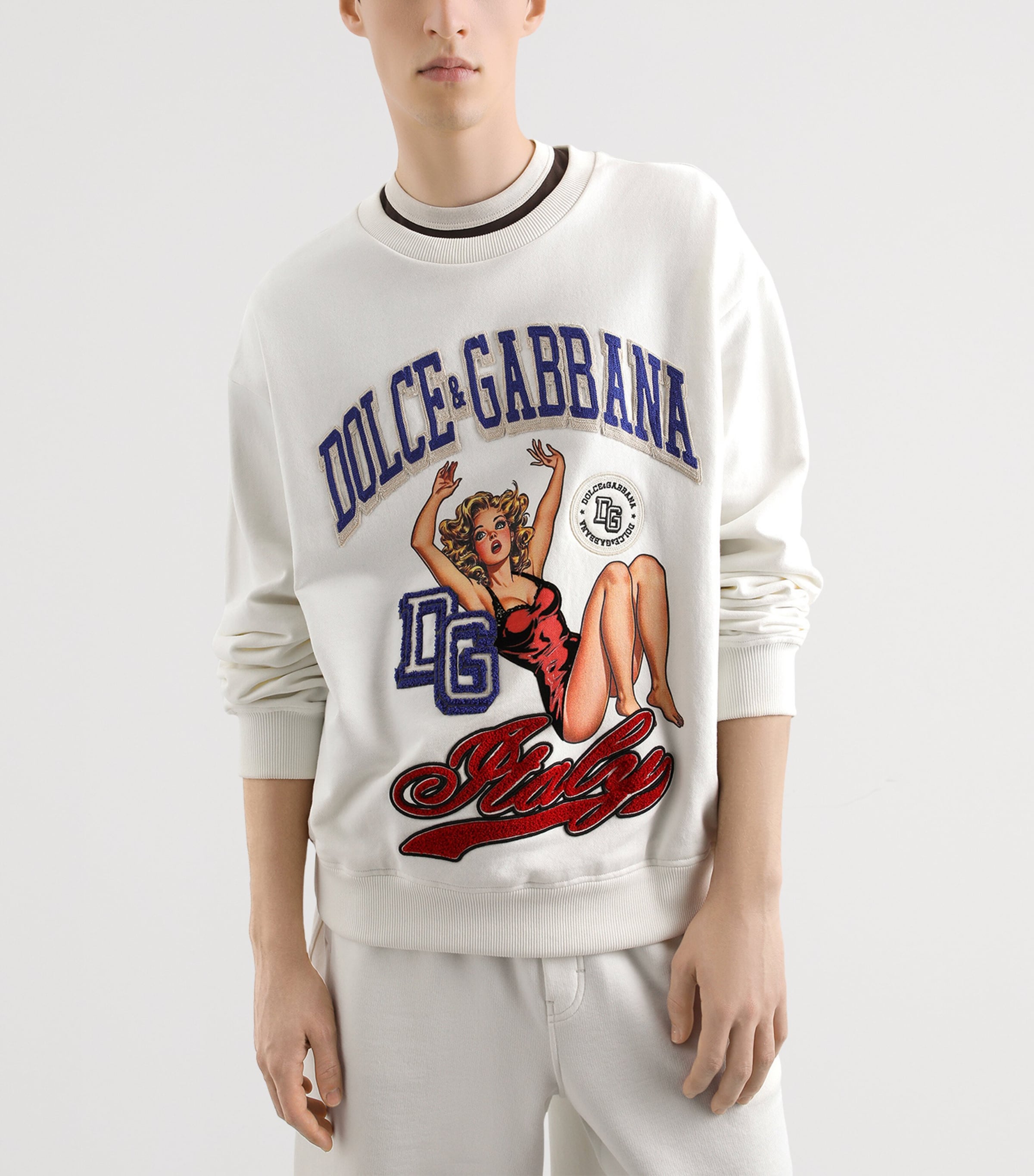 Cotton Graphic Sweatshirt A4567-CREAM Image 3