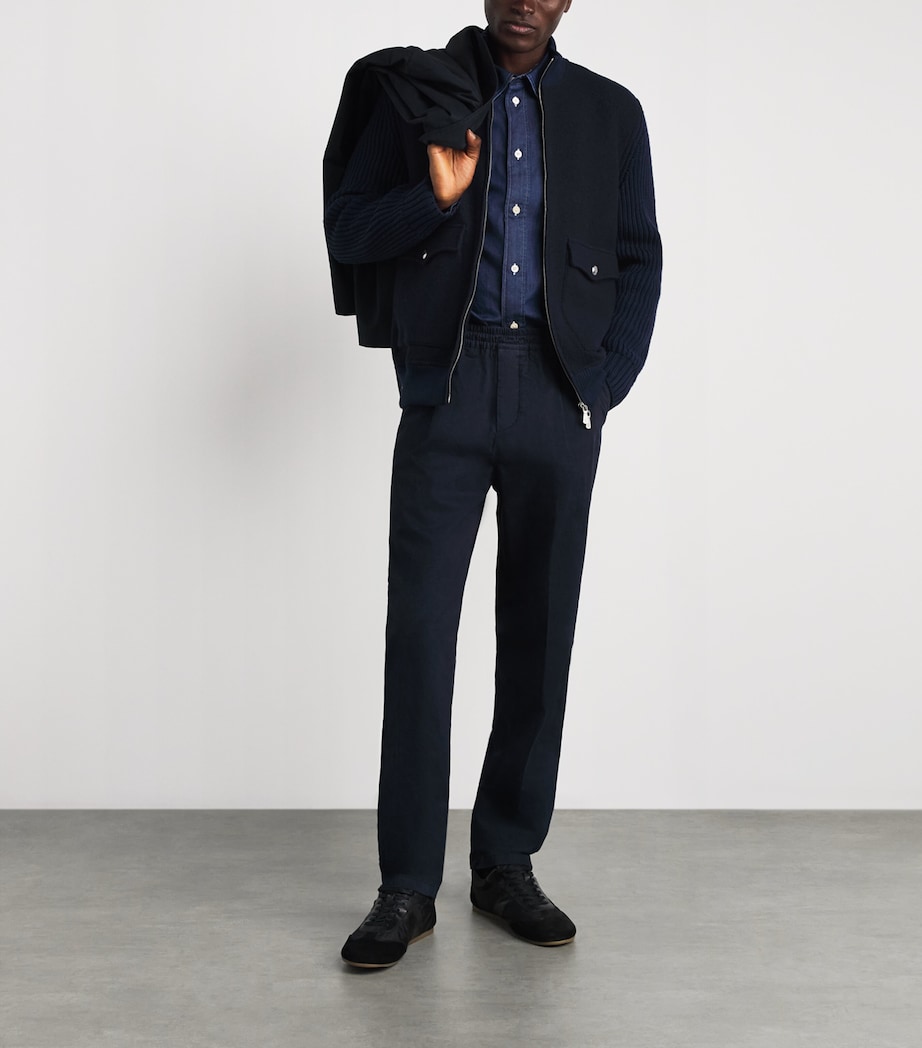 Eleventy Mens Wool Bomber Jacket Royal E Blu Image 2