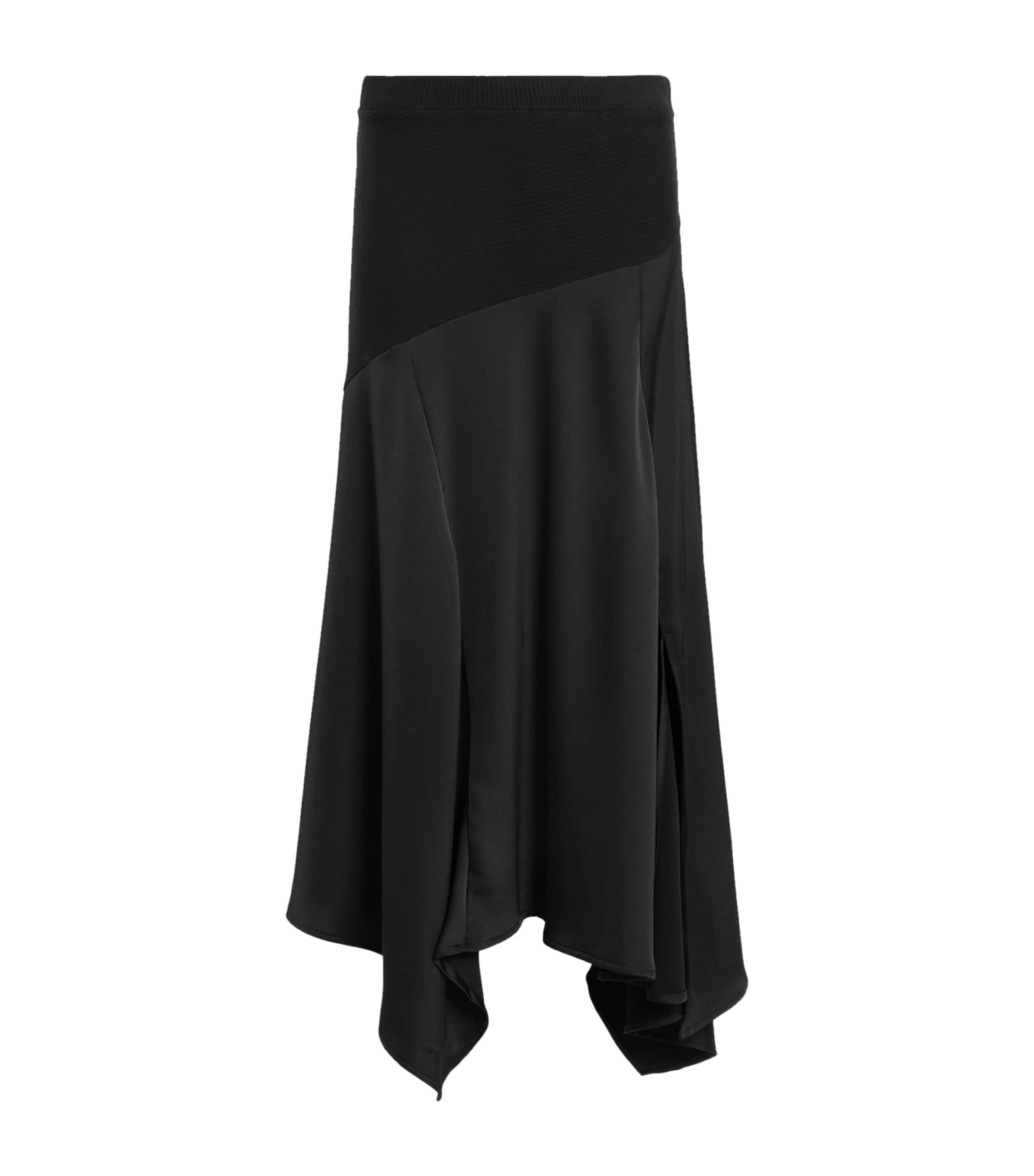 Allsaints Satin Pia Midi Skirt In Black