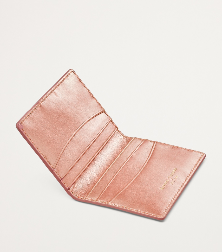 Leather Double Fold Card Holder BLUSHPINK METALLIC Image 4