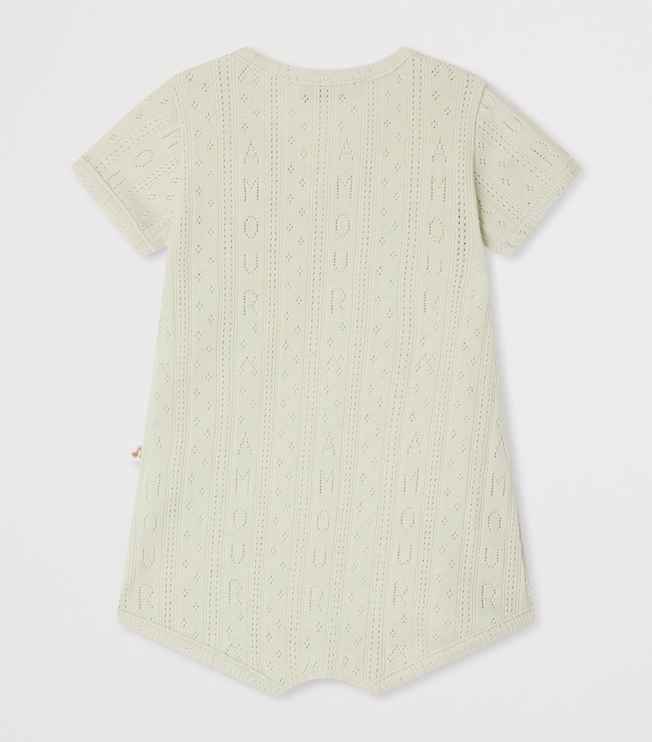 Bonpoint Cotton V-Neck Bodysuit (1-18 Months) Vert Celadon Image 2