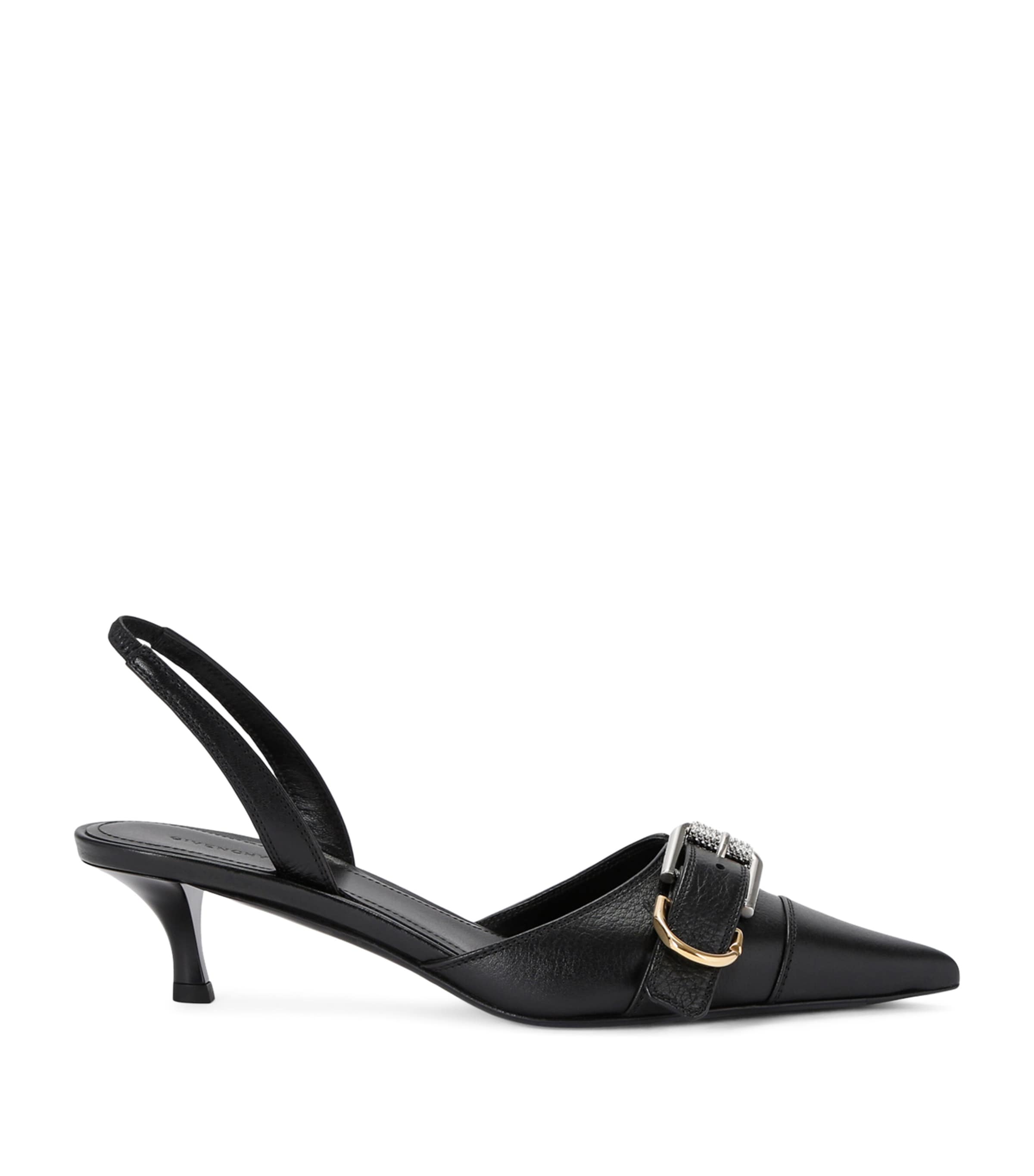 Shop Givenchy Voyou Slingback Heels 45 In Black