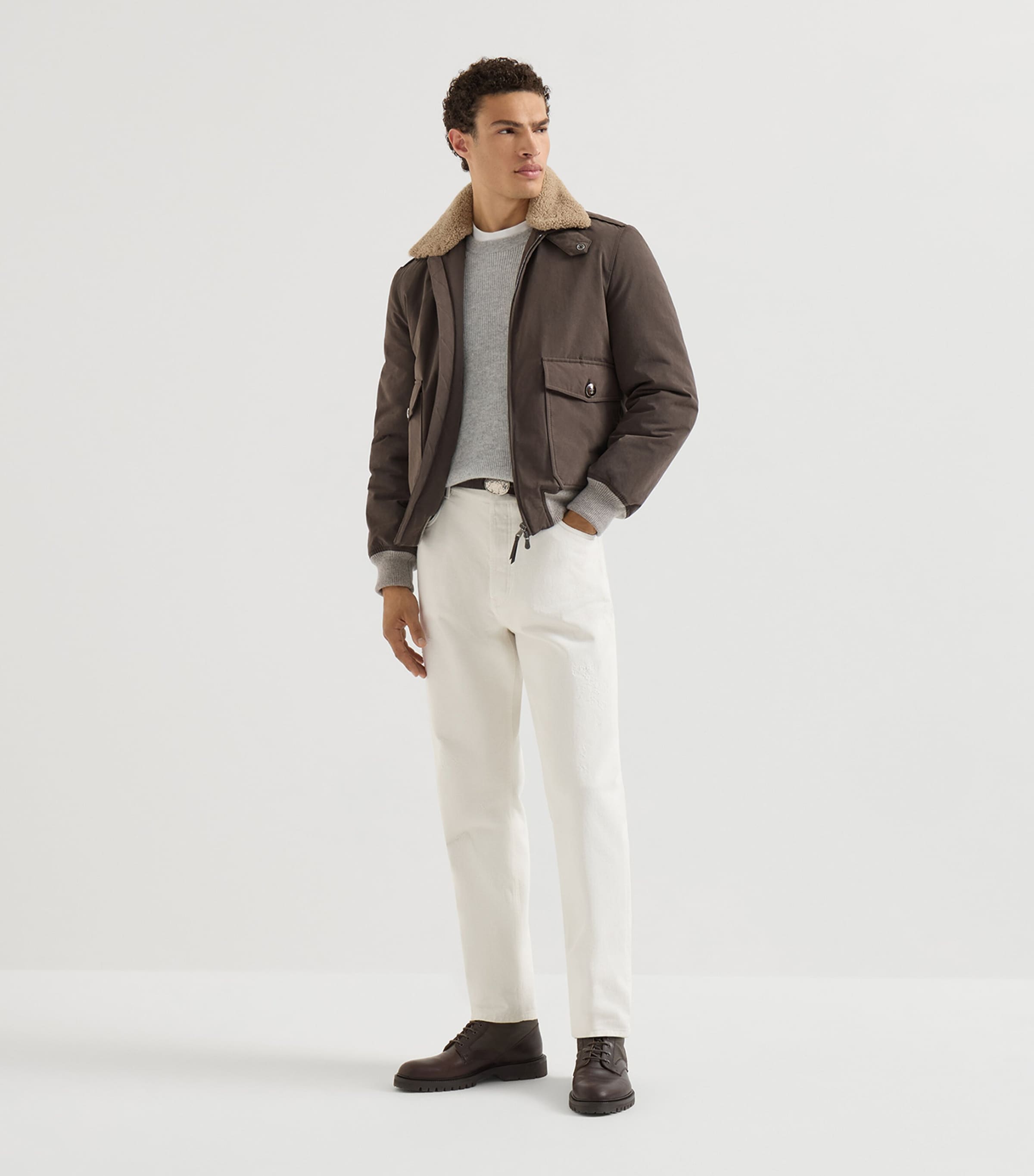 Brunello Cucinelli Mens Cashmere English Rib Sweater Image 2