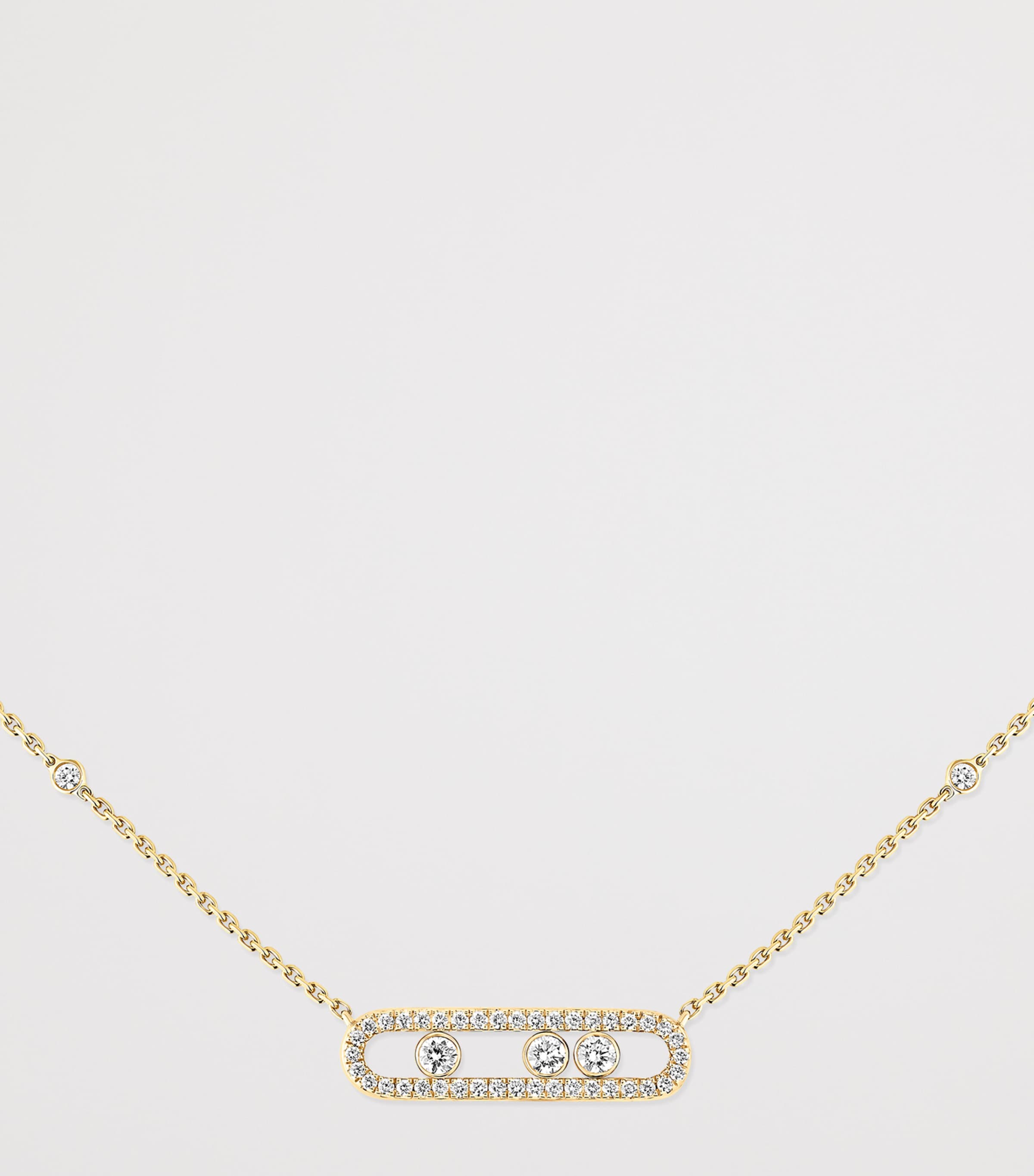 Messika Move Classique Yellow Gold and Diamond Pavé Necklace (0.33ct) Yellow Gold Image 3