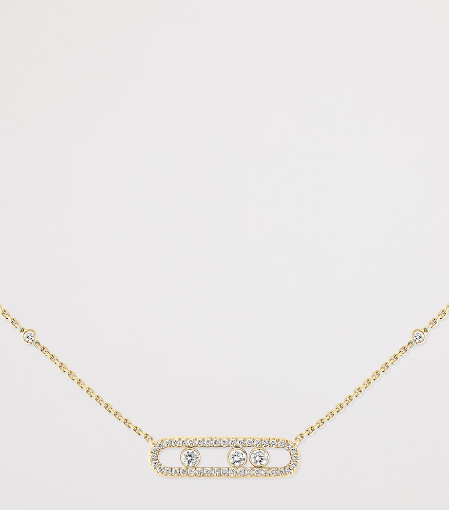 Messika Move Classique Yellow Gold and Diamond Pavé Necklace (0.33ct) Yellow Gold Image 3