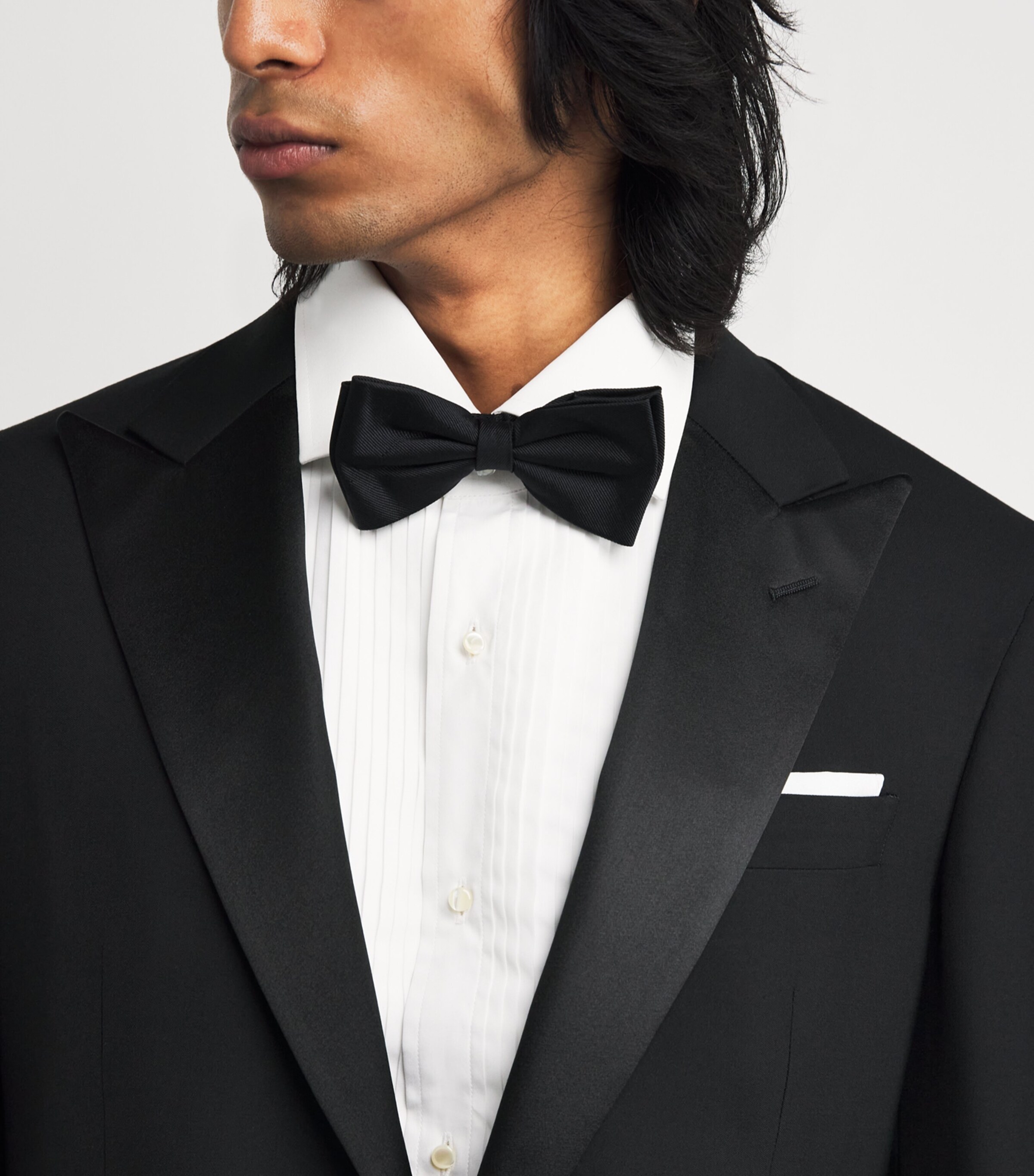 Wool Barathea Peak 2-Piece Suit BLACK Image 4