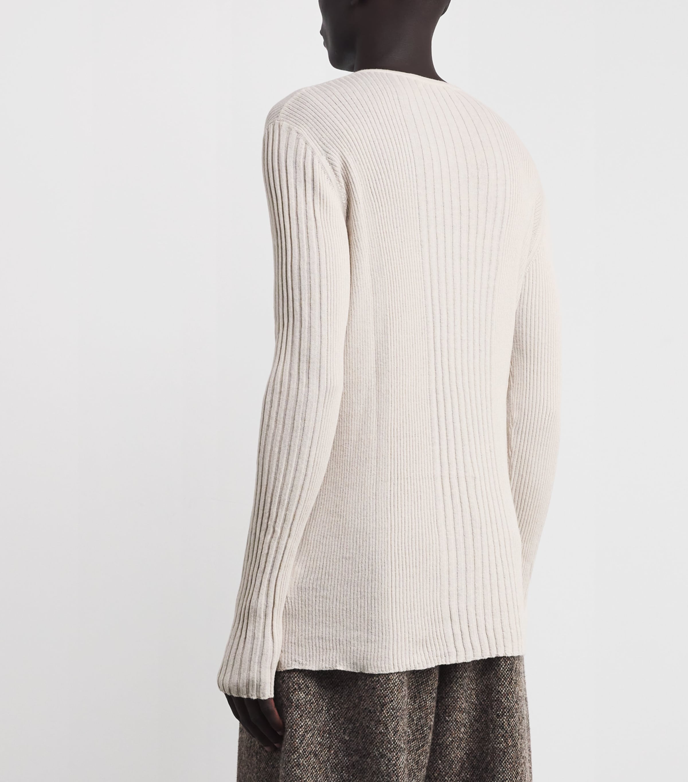 Cotton-Cashmere Tegan Henley Shirt A402 DUSTY WHITE Image 4