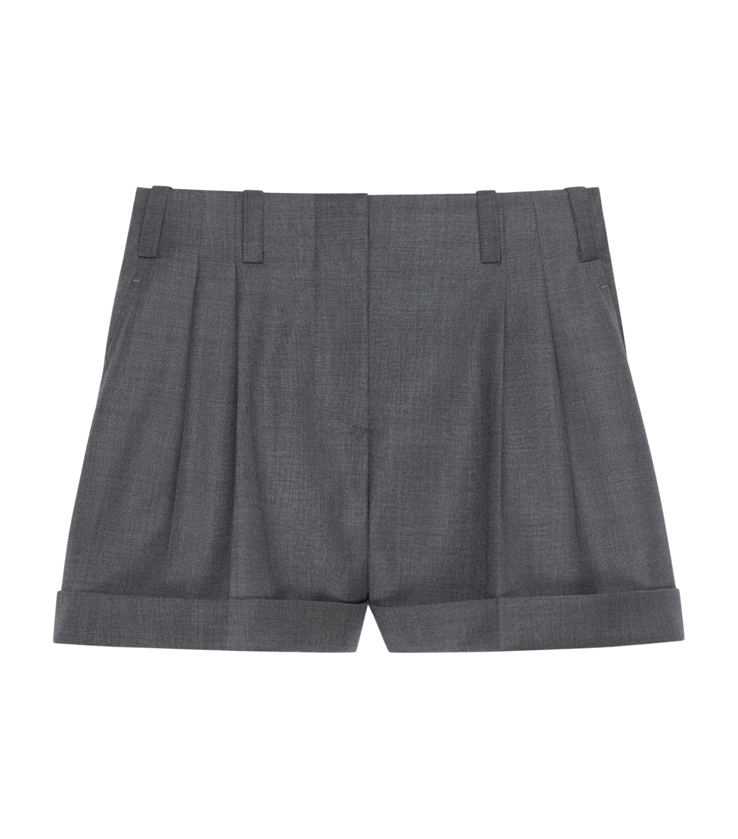 Wool Pleated Shorts GREY MIX Image 1
