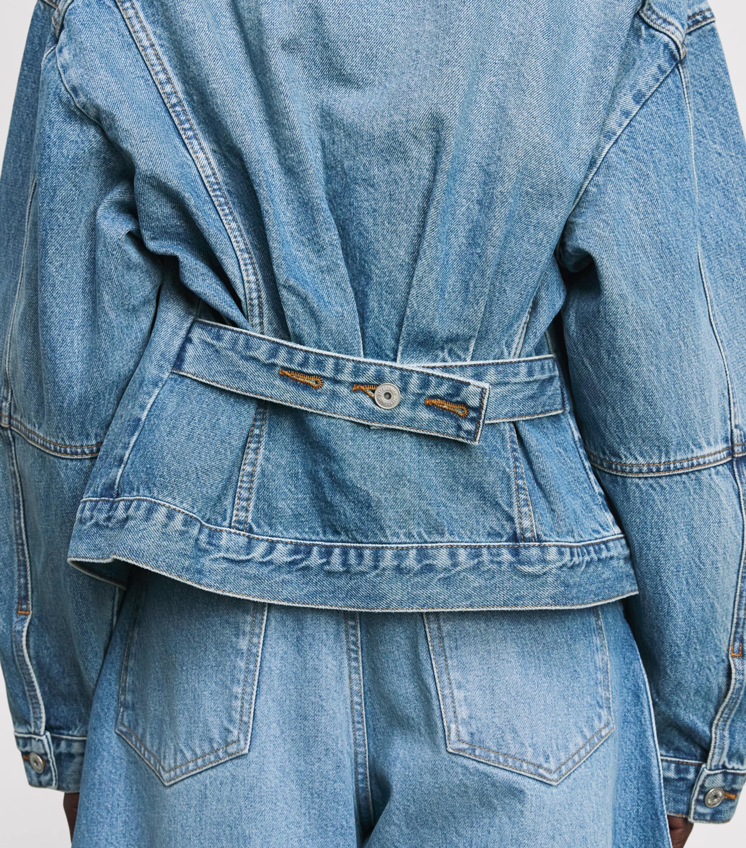 Jacquemus Womens Curved Denim Jacket Blue/tabac Image 6