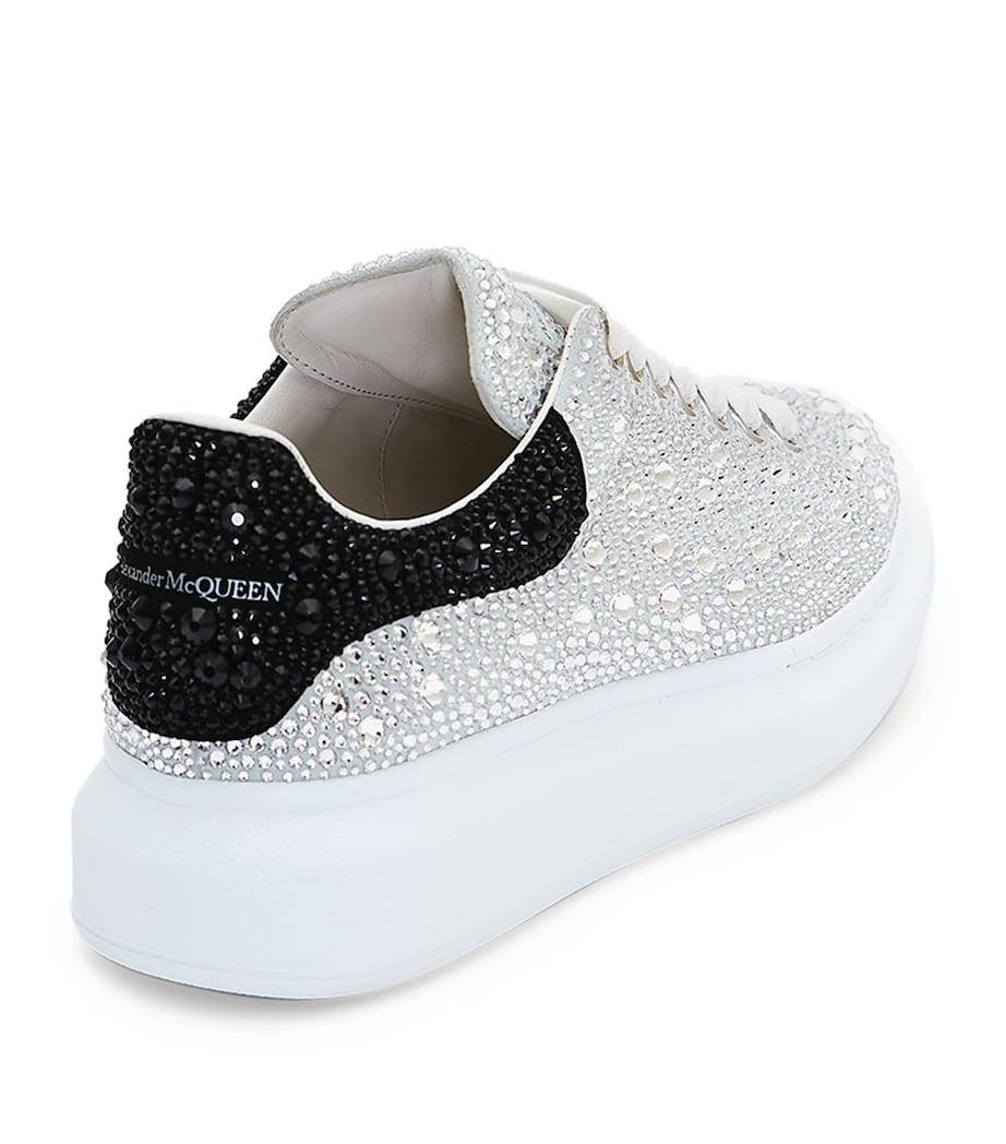 Leather Crystal-Embellished Oversized Sneakers 9329 Image 4