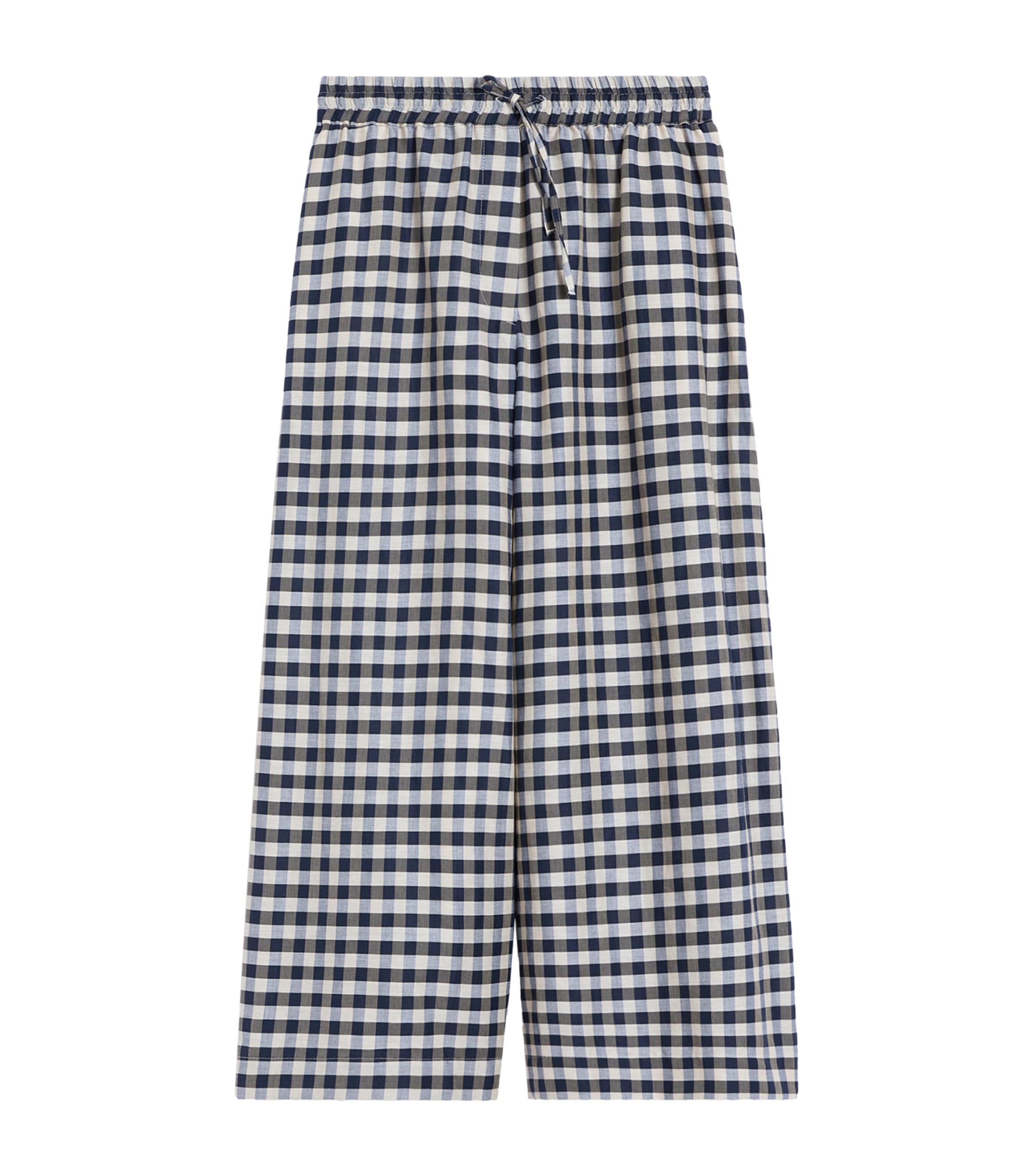 Weekend Max Mara Womens Check Print Trousers Navy Image 1