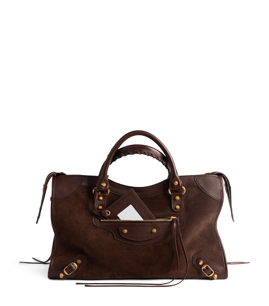 Balenciaga Medium Suede Le City Top-Handle Bag Image 1