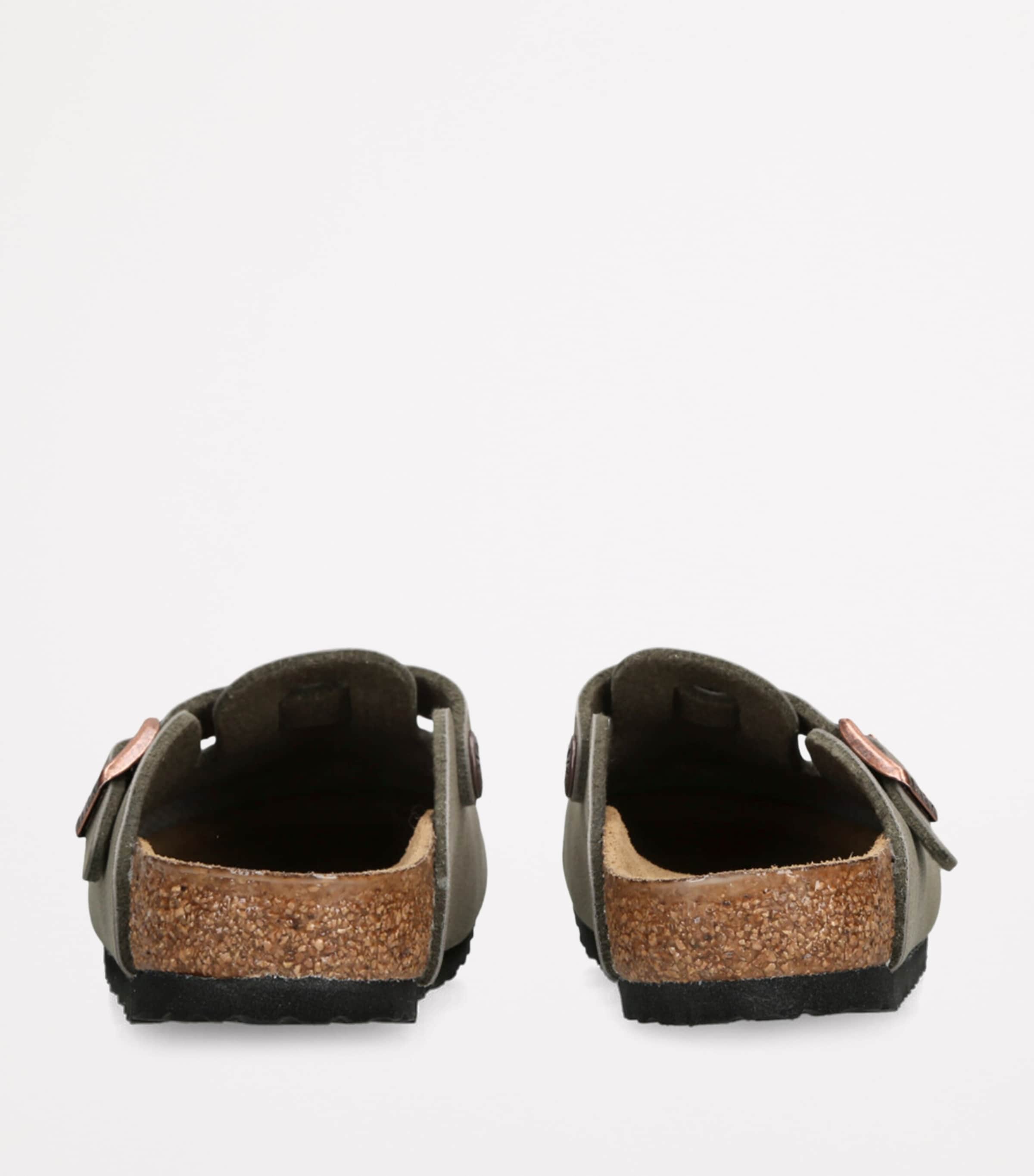Suede Boston Clogs BROWN Image 2