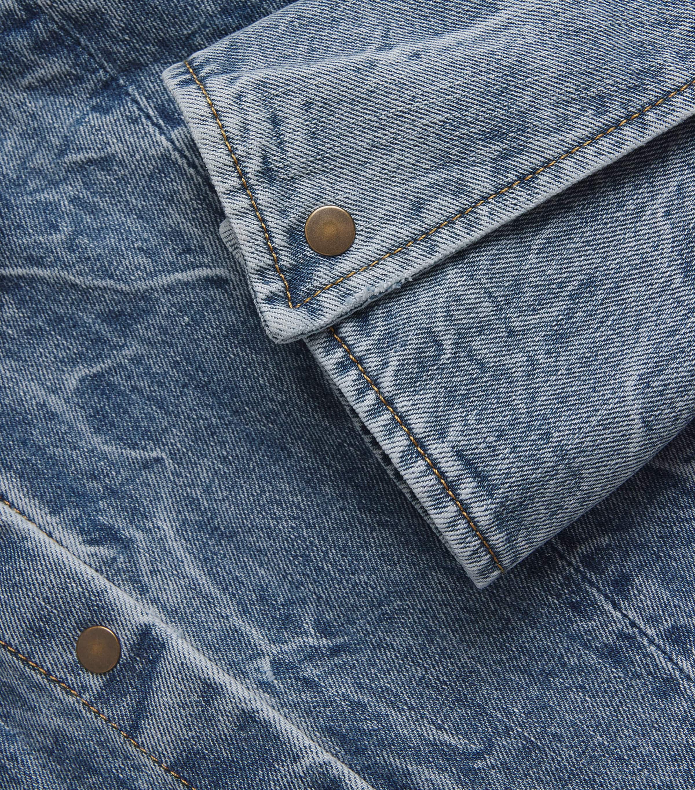 Tie-Detail Denim Shirt INDIGO ACID WASH Image 5