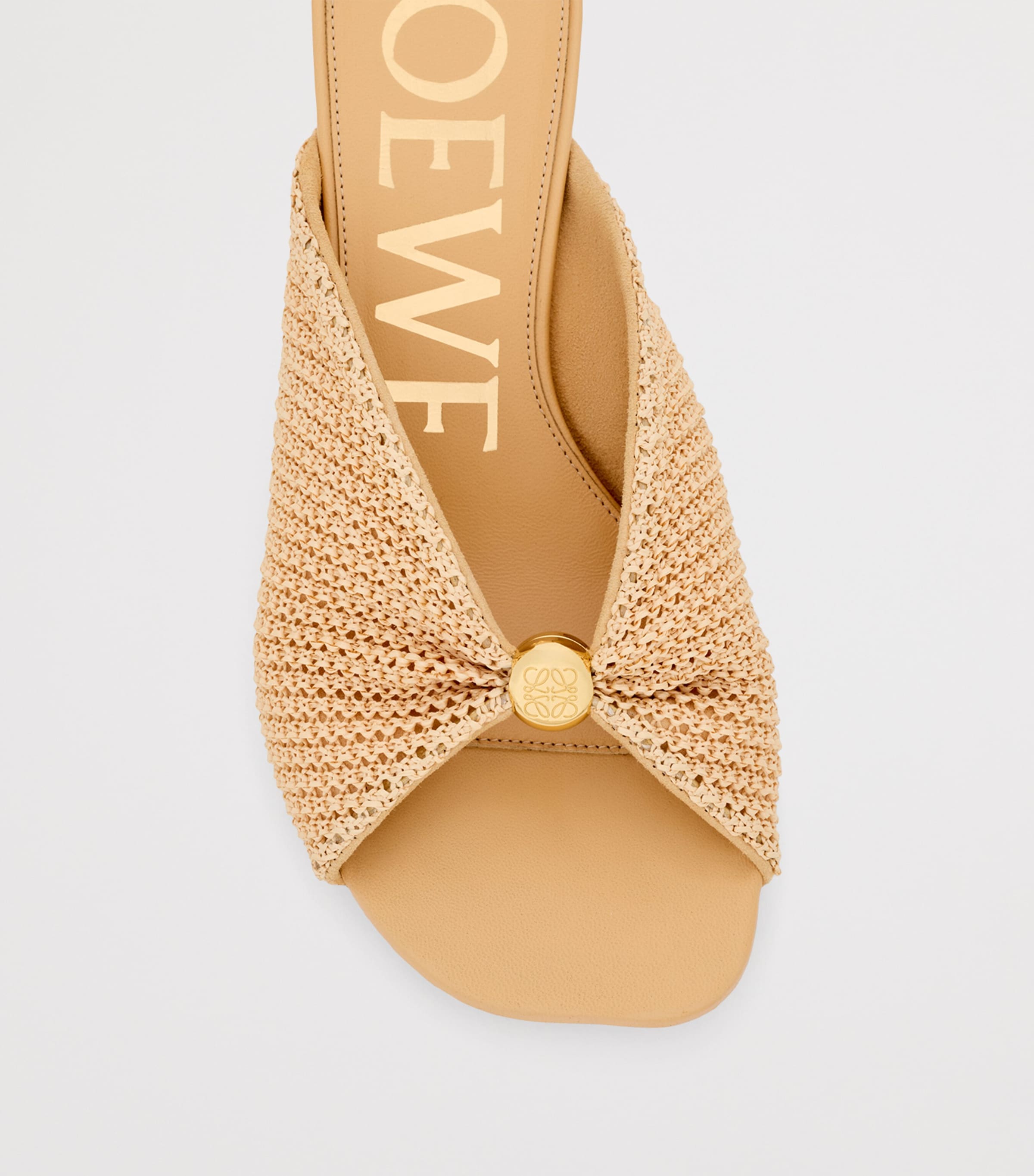 LOEWE x Paula's Ibiza Woven Pebble Heeled Sandals 45 Natural Image 4