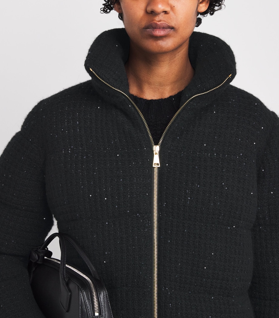 Wool-Silk-Cashmere-Blend Sequinned Jacket 825 NERO Image 6