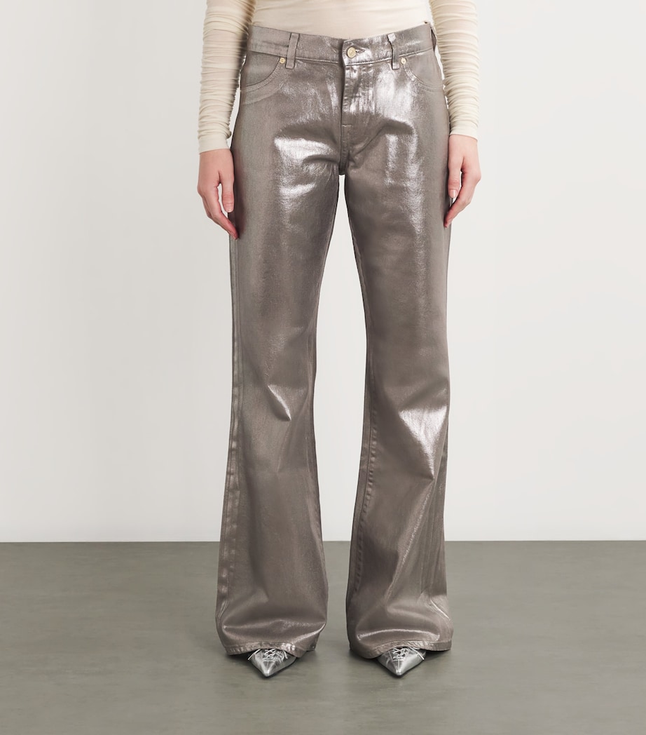 Metallic Spencer Flared Jeans CTD CHMPGNE Image 3