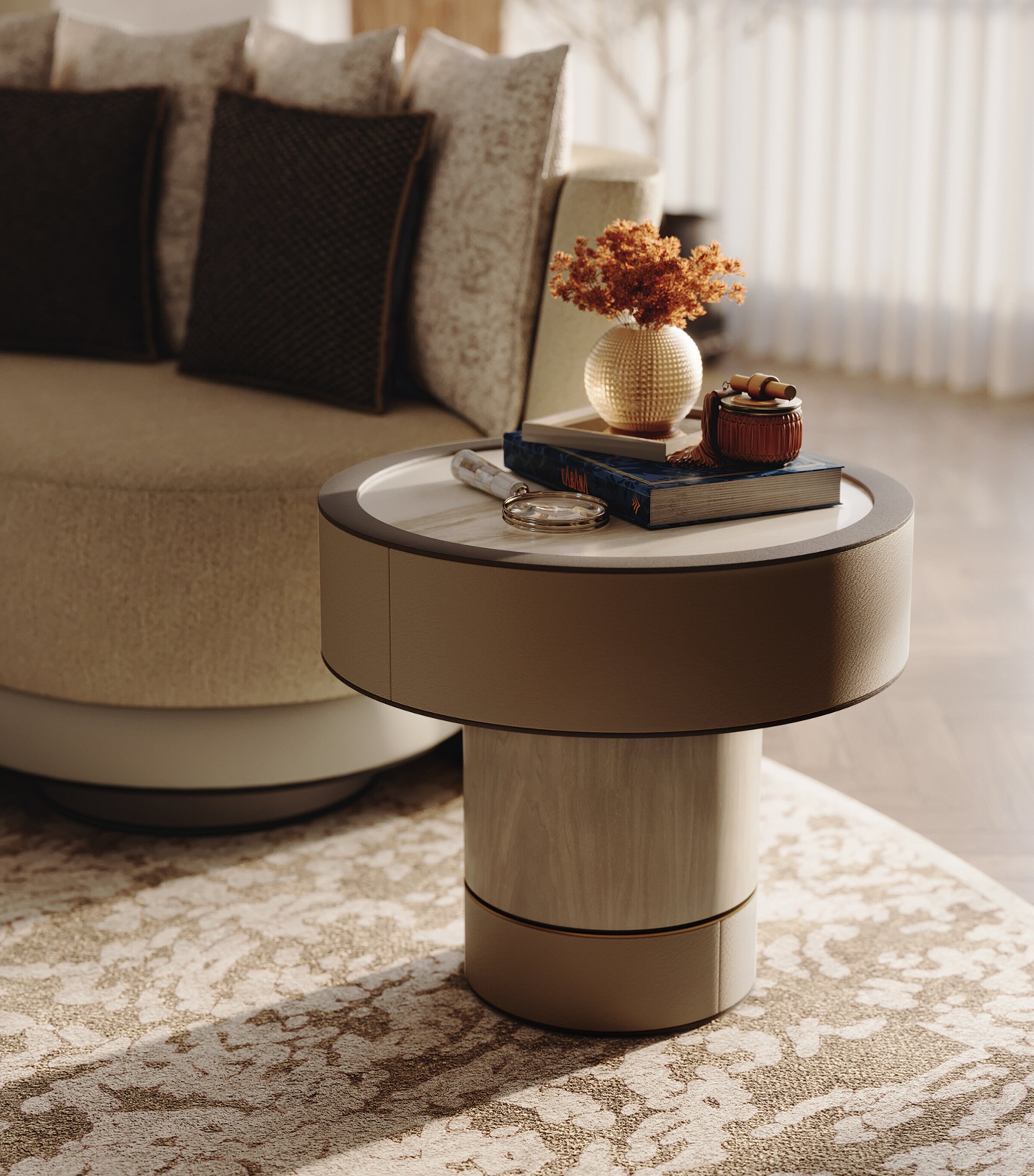 Frato Wood Hanak Side Table Grey Image 2