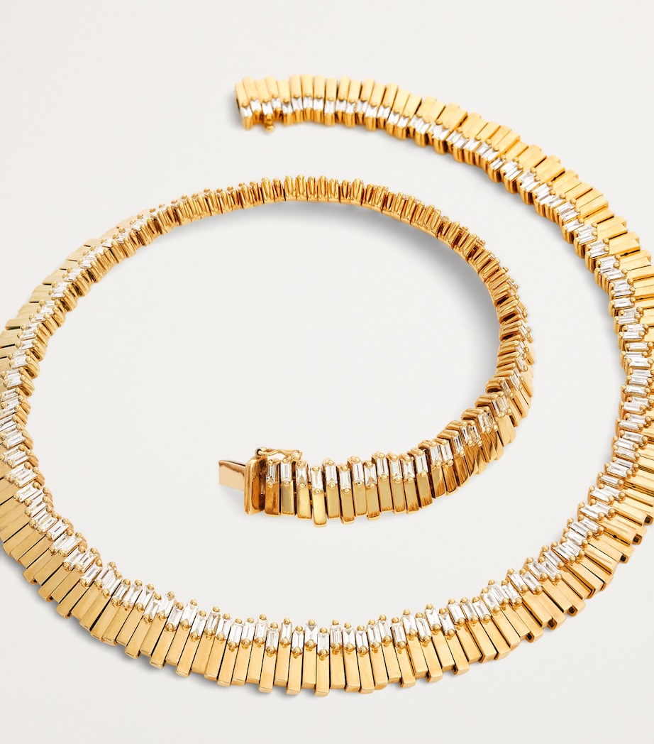 Yellow Gold and Diamond Golden Age Tennis Necklace 18K YG/WD Image 3